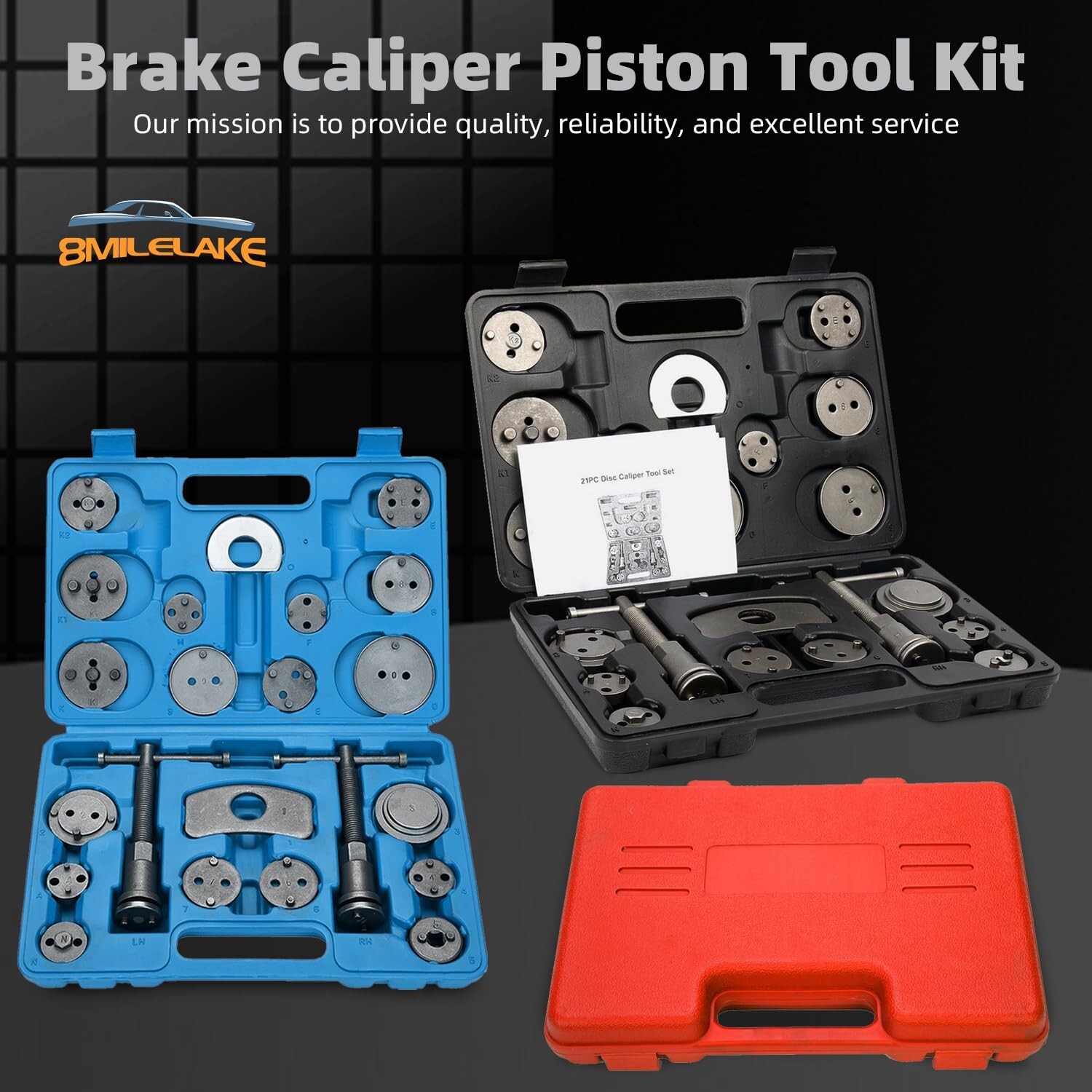 24PCS Disc Brake Caliper Wind Back Tool Piston Pad Compressor Rewind Tool Set US