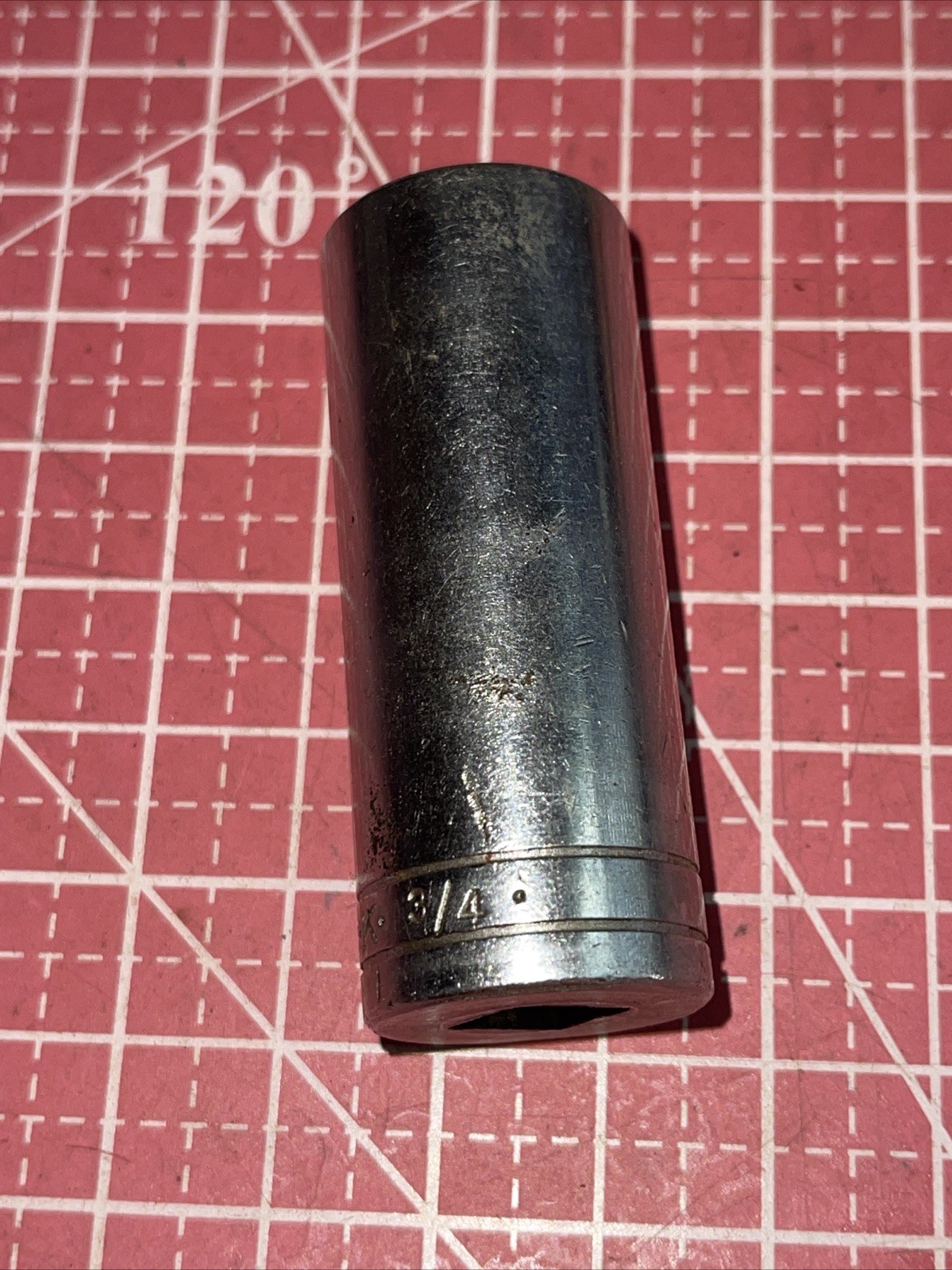 S-K USA 40424 3/4 In SAE 3/8 Drive 6 Point Deep Socket Vintage SK 3/8” 3/4”