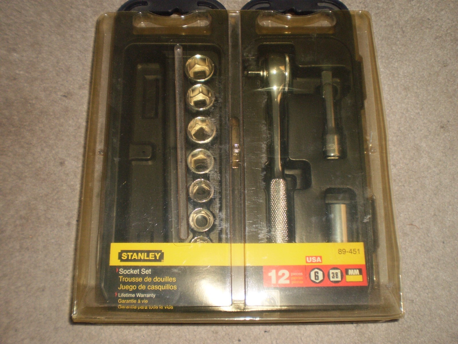 NOS STANLEY 12 PIECES SOCKET SET 6 POINT METRIC # 89-451