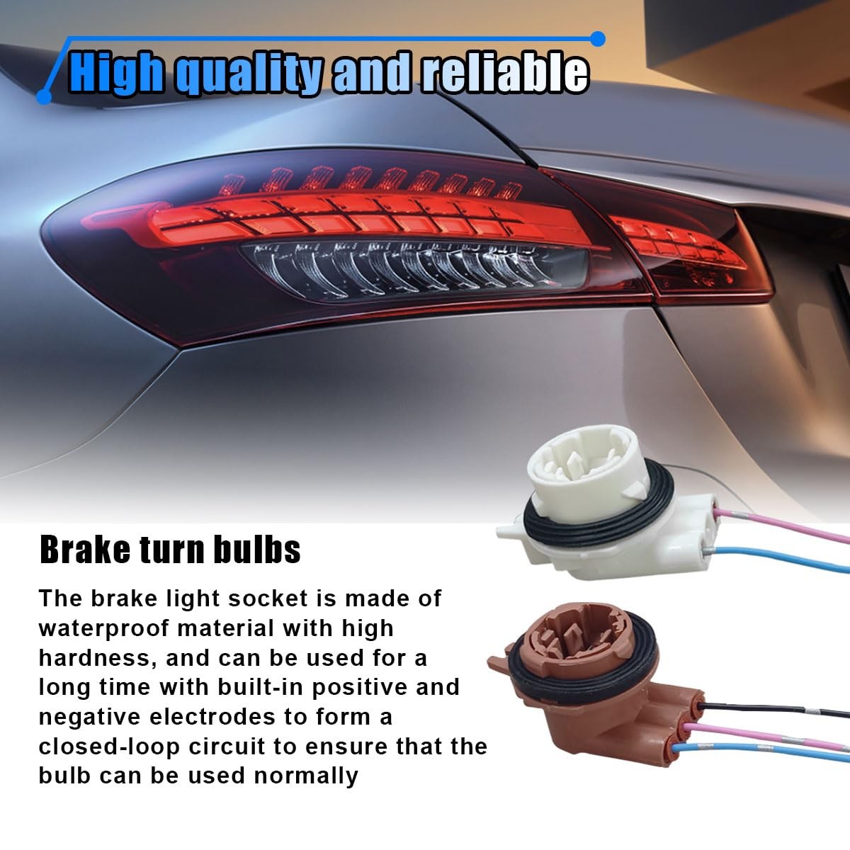 4PCS 3156 3157 Pre-Wired Harness Pigtail Sockets, Car LED Bulb Light