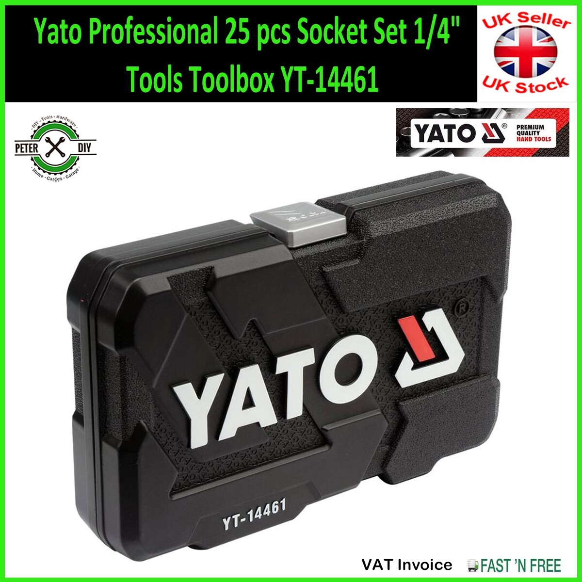 SOCKET SET RATCHET Yato Professional 25 pcs 1/4″ Tools Toolbox YT-14461