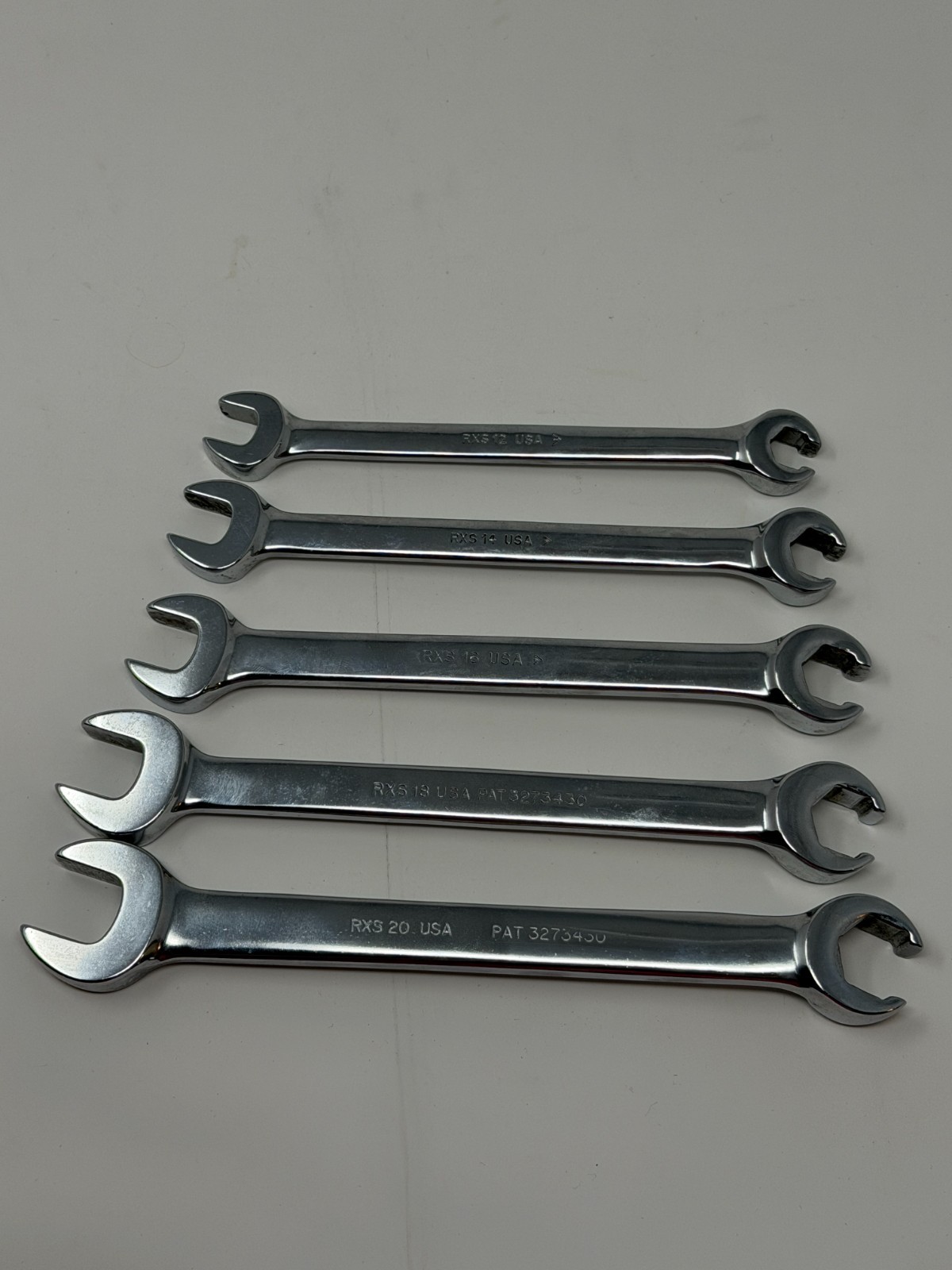 VTG Set of 5 Snap-On Flare Nut/Open End Wrenches RXS 3/8″ – 5/8″ SAE Made in USA