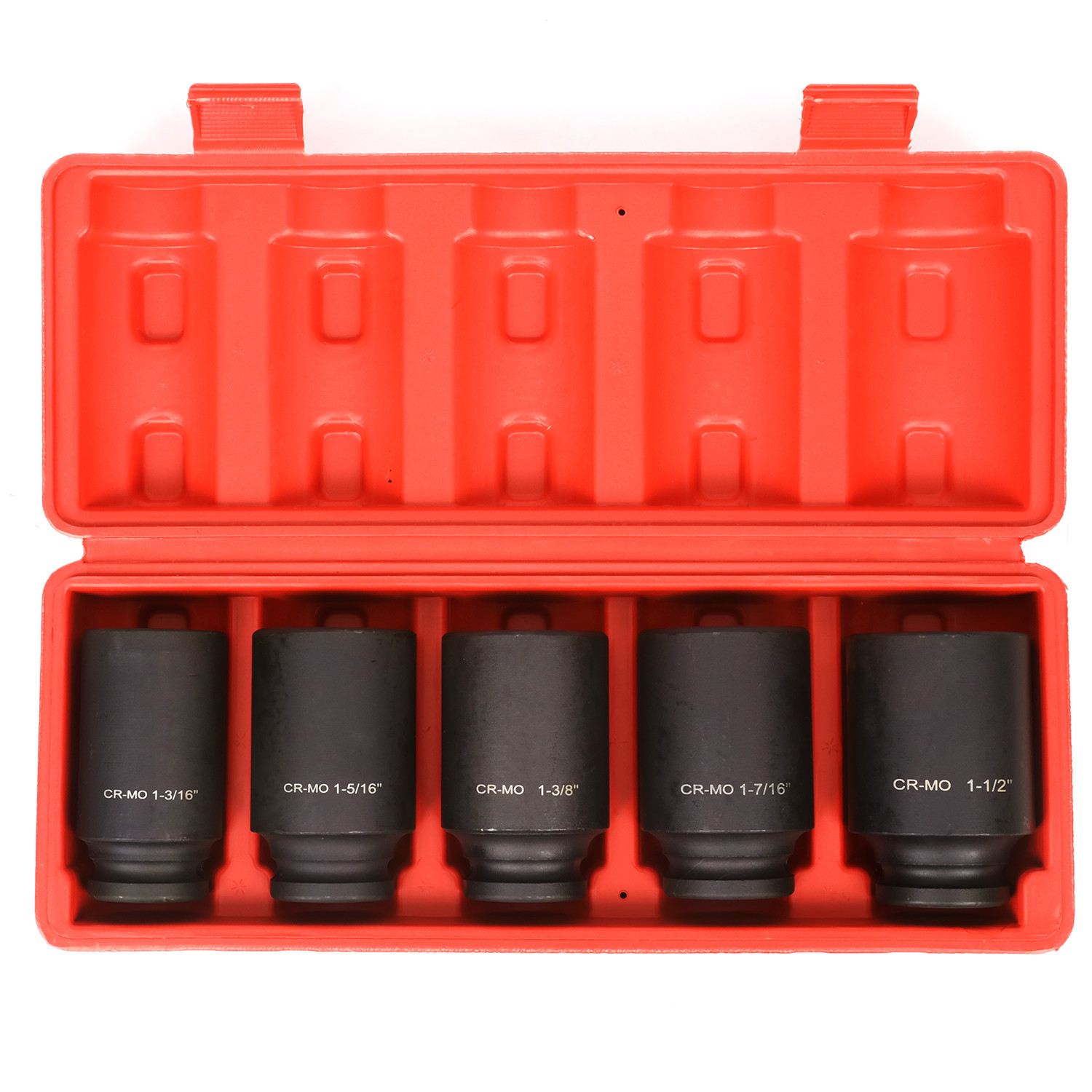 1/2-Inch Drive Deep Spindle Axle Nut Impact Socket Set Cr-Mo 6-Point 1/2″