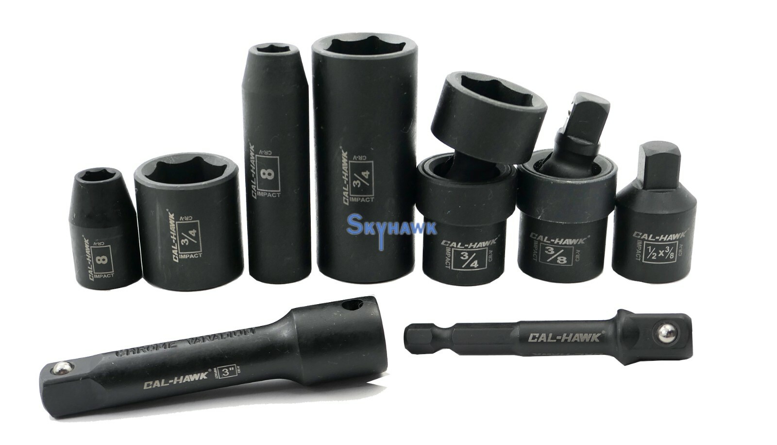 67 PC 3/8″ Dr SAE & Metric Deep & Shallow CR-Moly Impact Socket Adaptor Reducer