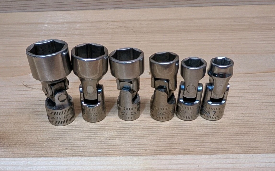 Snap-on 6 Piece 1/4″ Drive 6-Point Metric Swivel Universal Socket Set – USA