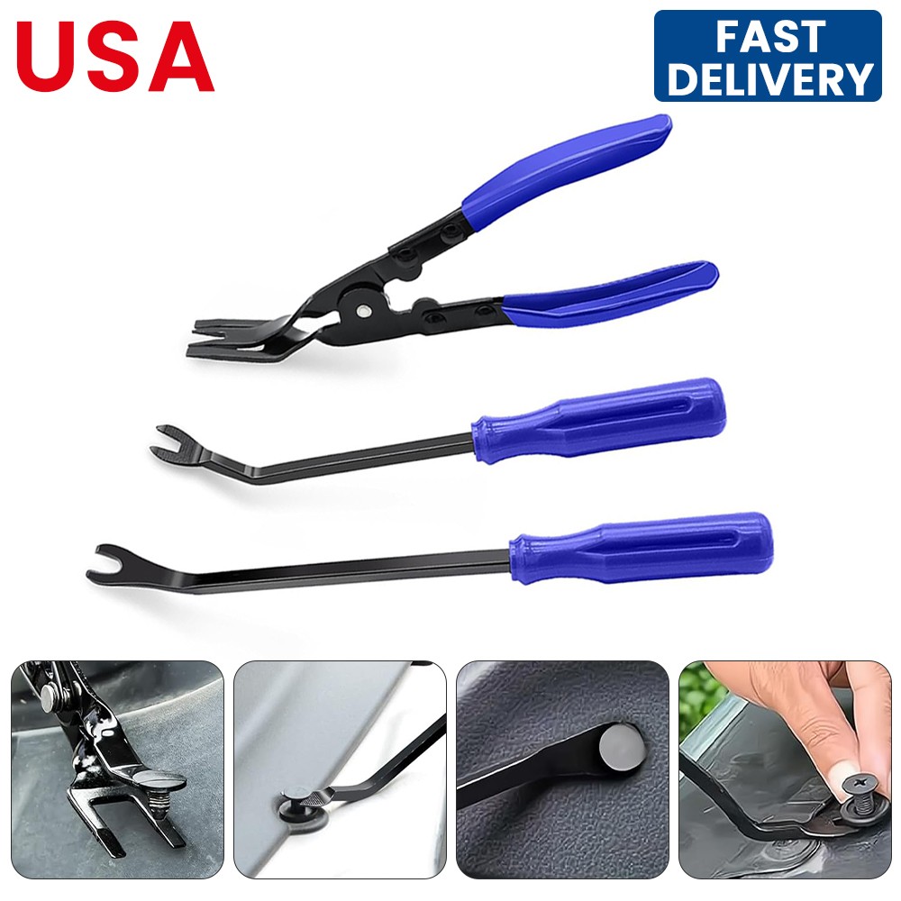 3PCS Auto Trim Clip Remover Tool Removal Pliers Fastener Door Panel Retainer Set