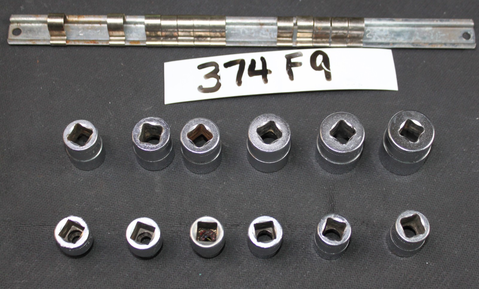 SNAP ON 11-PIECE SOCKETMETRIC 6PT 9mm- 19mm PLUS 12 PT 8mm SHALLOW DEPTH CHROME