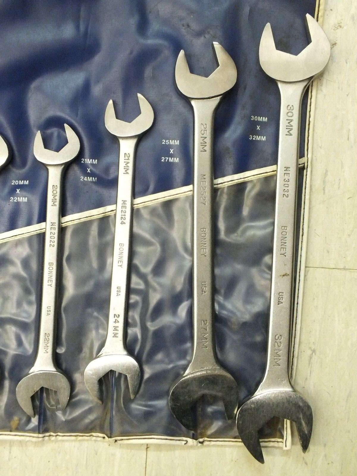 Bonney 5120-01-1148 11pc Double Open End Metric Wrench Complete Set USA Made