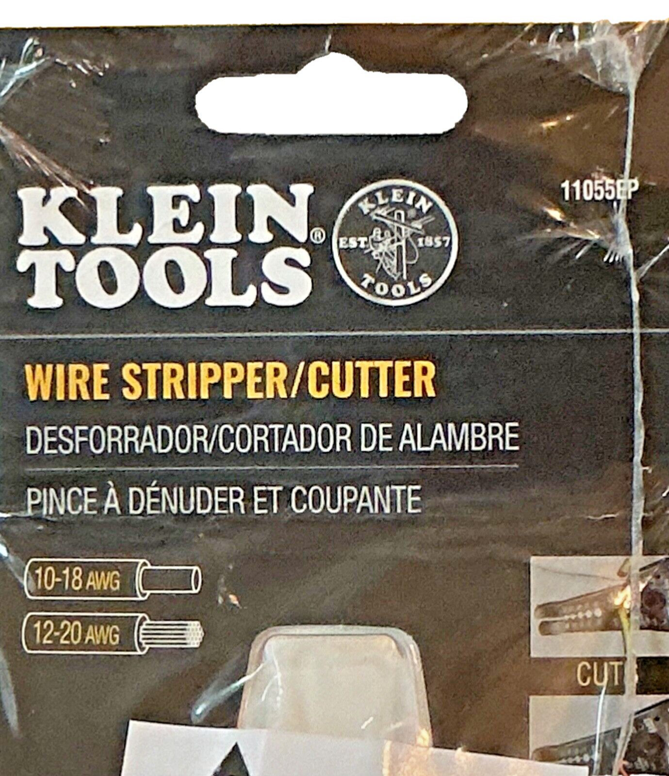 Klein Tools 11055EP Wire Stripper Cutter for 10-18 AWG Solid 12-20 AWG Stranded