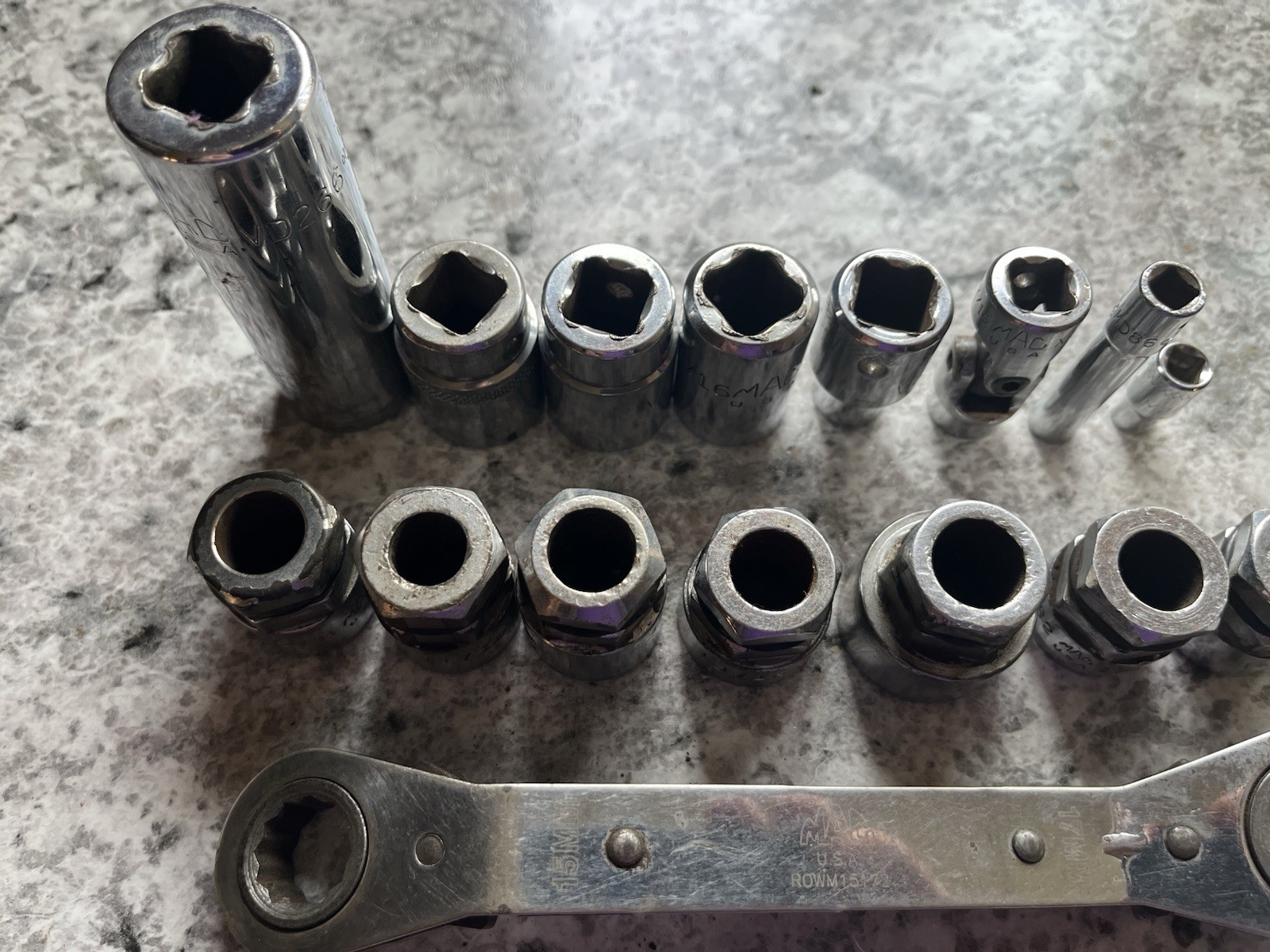 16 MAC TOOLS Sockets Metric SAE USA 1/2” Drive Specialty Mechanic Free Shipping