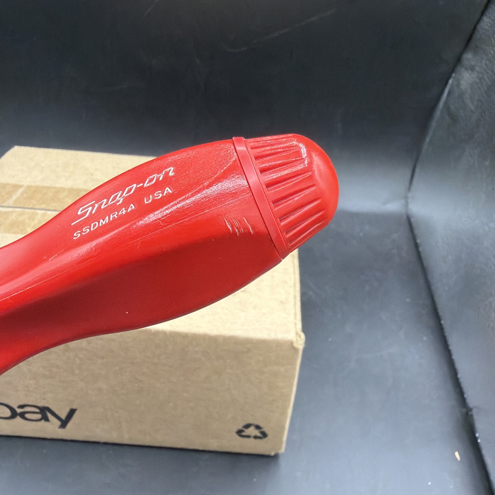 Snap On Tools SSDMR4A USA Ratcheting Screwdriver Red With One Bit