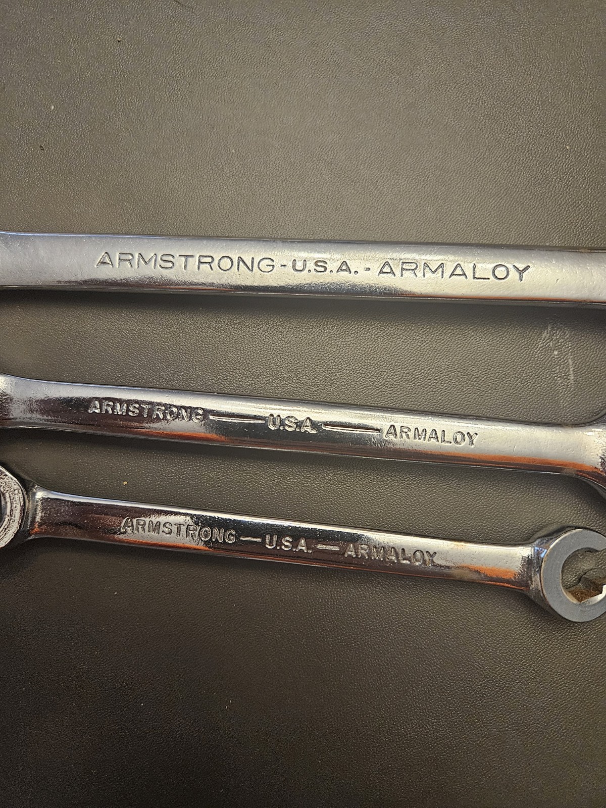 Lot Of 3 Vintage Armstrong Flare Nut Wrenches, 7/16 x 3/8, 9/16 X 1/2, 11/16×5/8