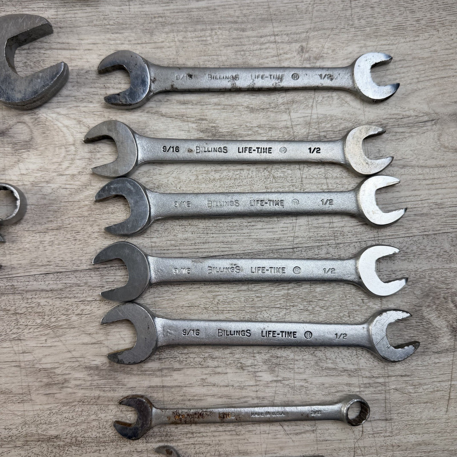 25 Lot Billings + Husky SAE Wrenches Various Sizes Combination, Open, S, Off Set