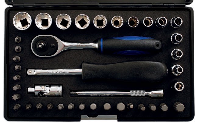40 Piece Alldrive Socket & Bit Set 1/4″D Laser 3568