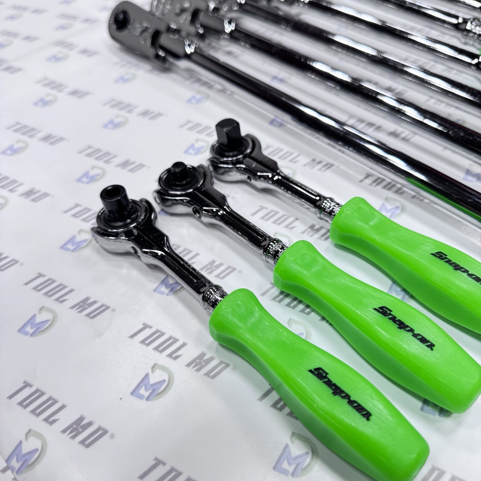 Snap-on Tools USA RARE 31pc GREEN 1/2″ 3/8″ 1/4″ Drive Ratchet Set SHLFD80A