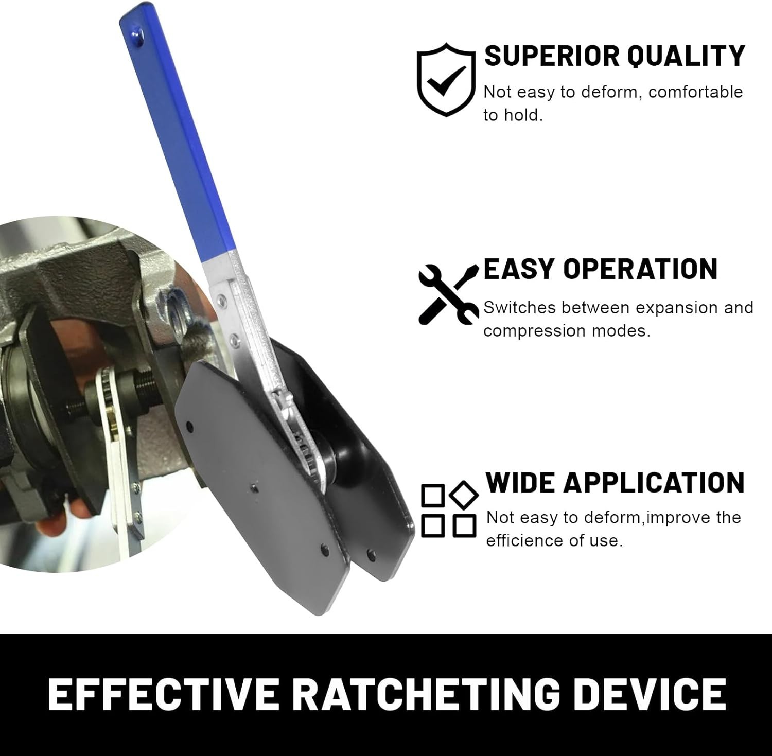 Car Ratchet Brake Piston Wrench Spreader Caliper Pad Install Tool Press Portable