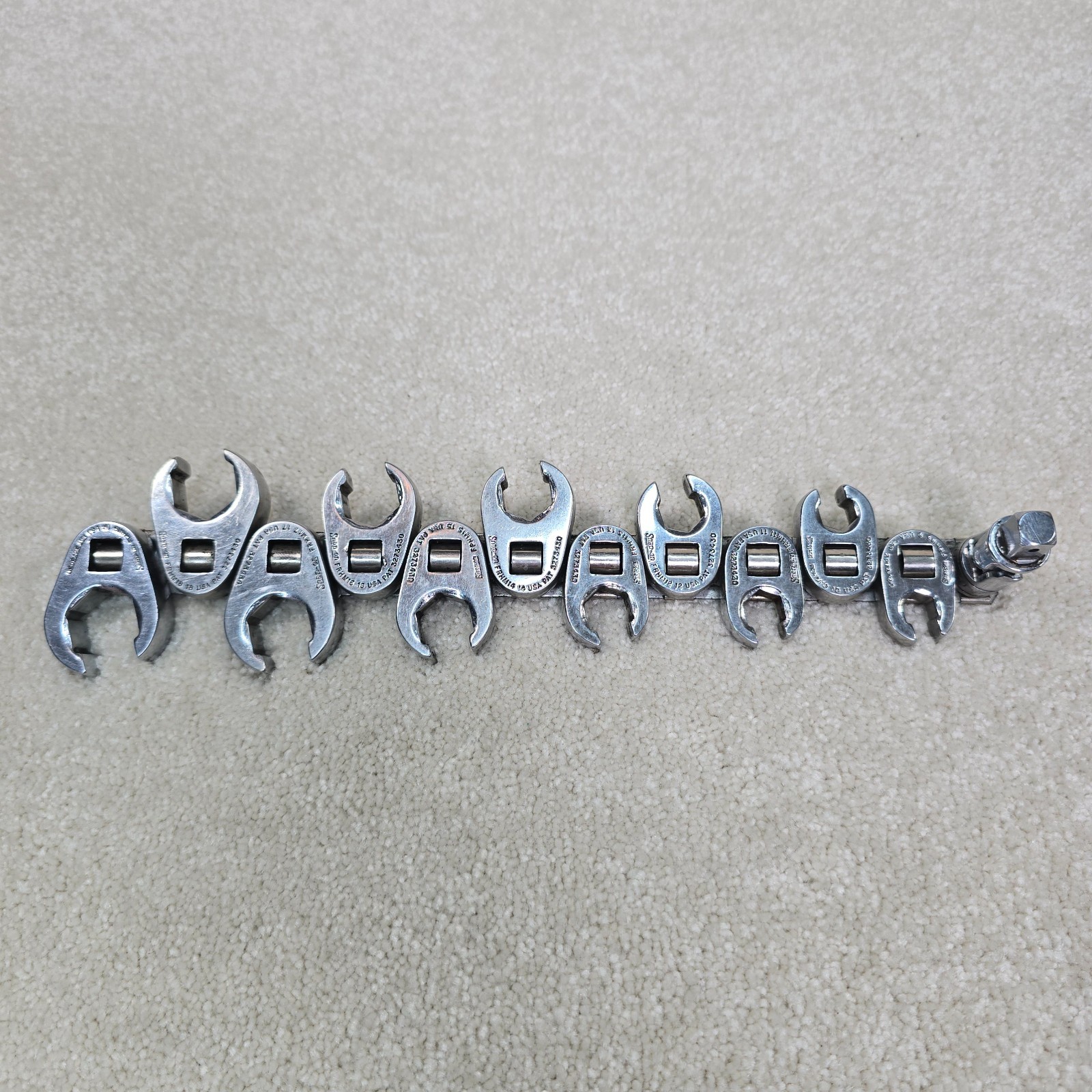 Snap-on 3/8″ Drive 6 Point Metric Flank Drive Flare Nut Crowfoot 9-19mm 11pc Set