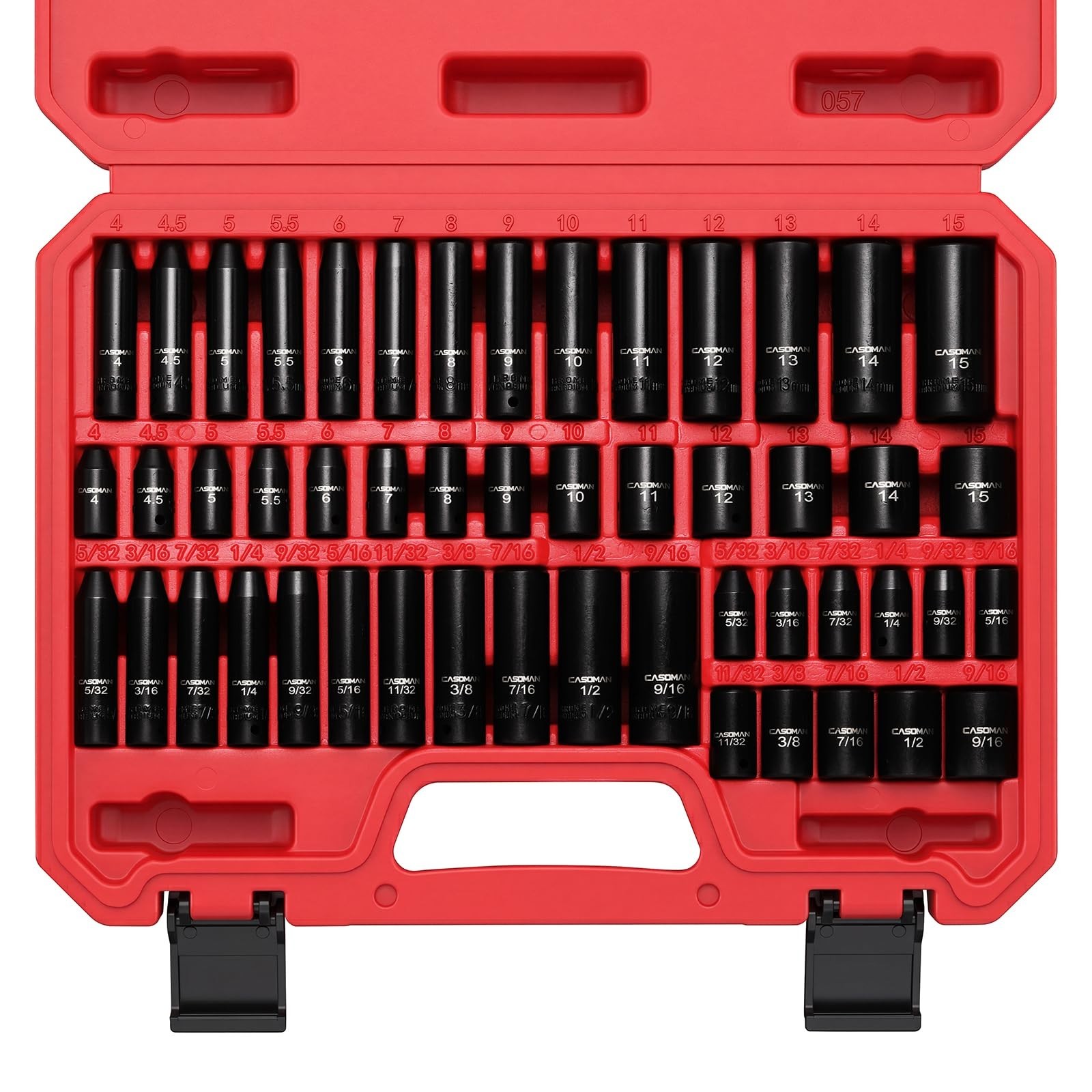 50-Piece 1/4″ Drive Impact Socket Set – SAE/Metric, 6-Point, Standard/Deep, CR-V