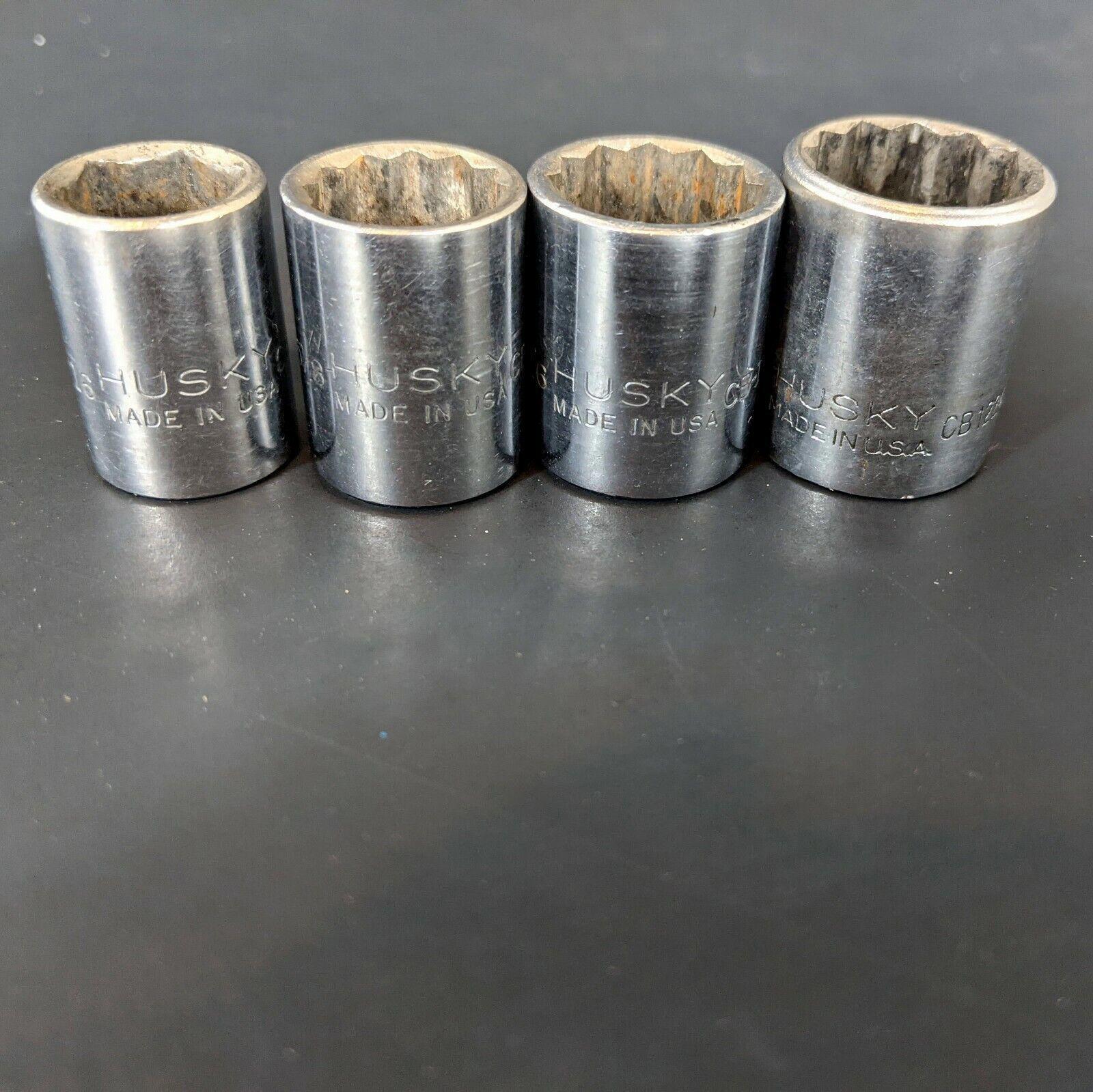 Husky USA 9/16 5/8 11/16 3/4 Sockets (12 Point & 6) 3/8″ Drive