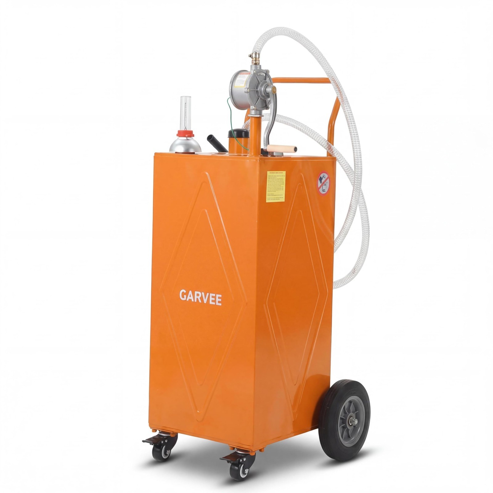 30 Gallon Fuel Caddy Fuel Transfer Storage Tank 4 Wheels with Manuel Rotary Pump