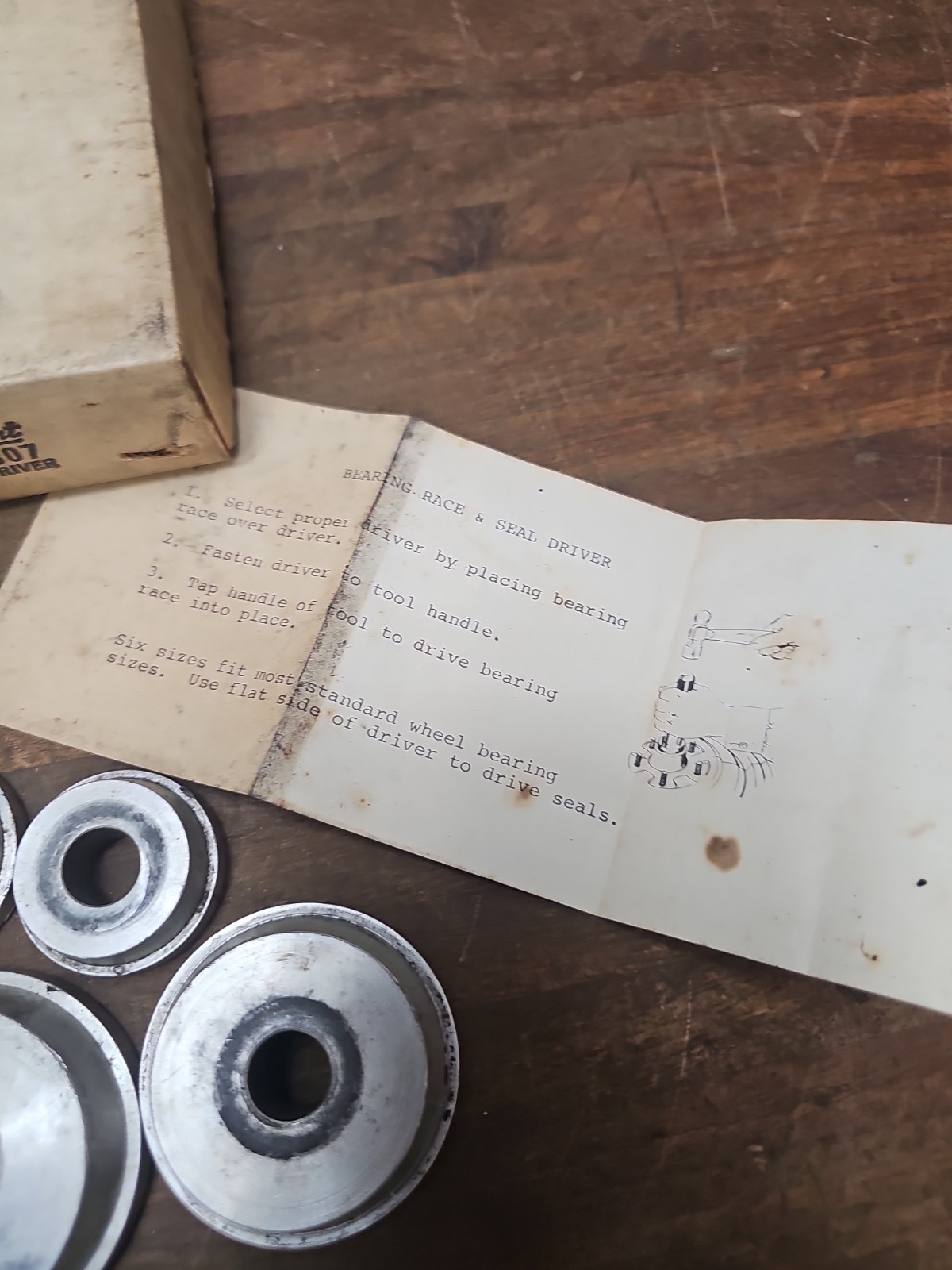 A142- vintage Blue Point Tools Bearing Race And Seal Driver Set A1307