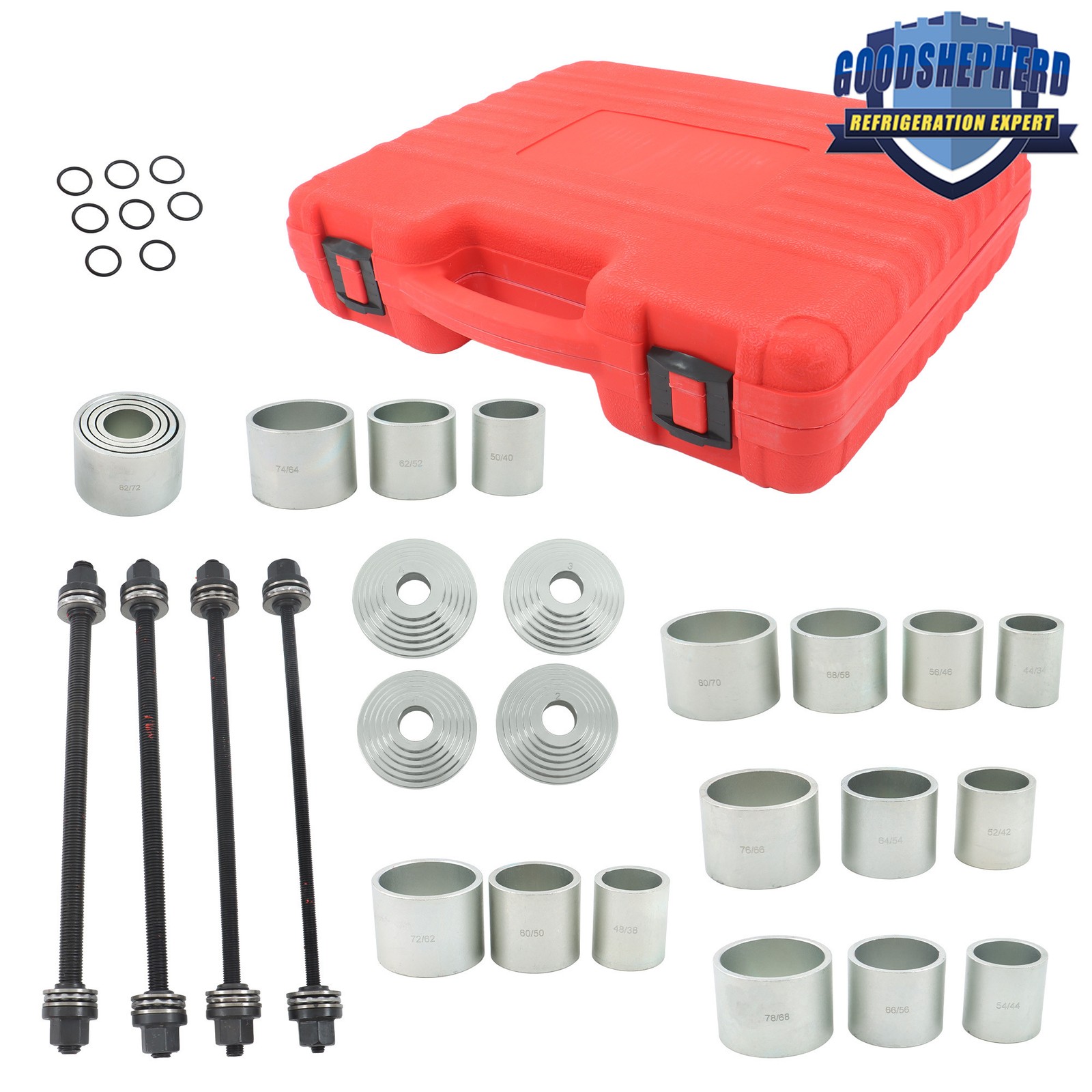 28pcs Pull and Press Sleeve Kit Steel Bush Bearing Removal Installation Tool Set