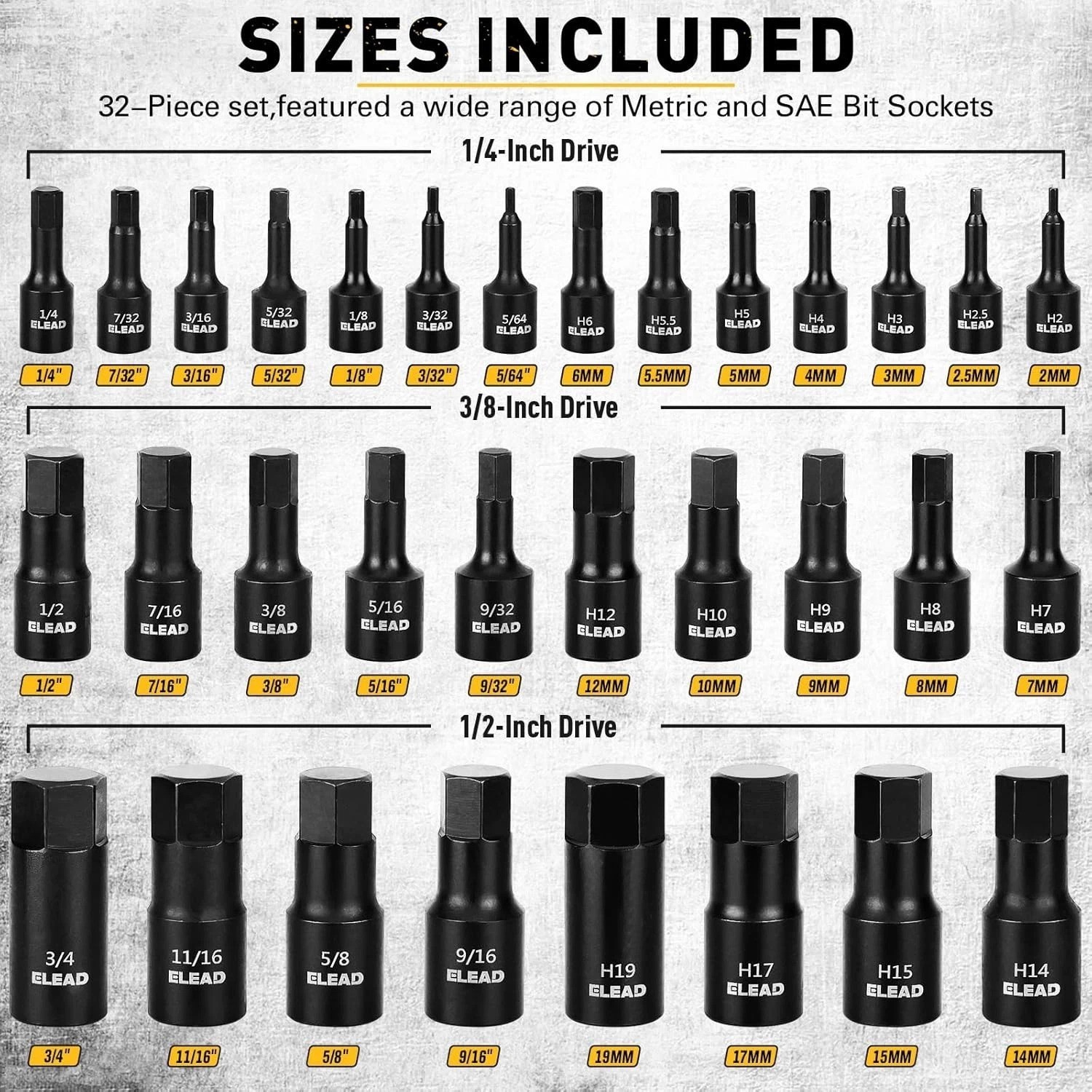 Comprehensive 36-Piece Hex Bit Socket Set – Maximum Durability & Control