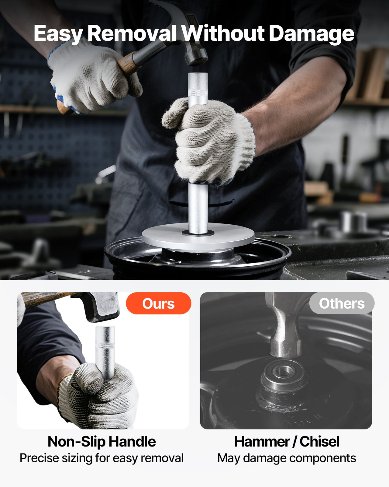 VEVOR Bearing Press Kit Bushing Bearing Seal Driver Removal Tool Set 7 Pcs Case