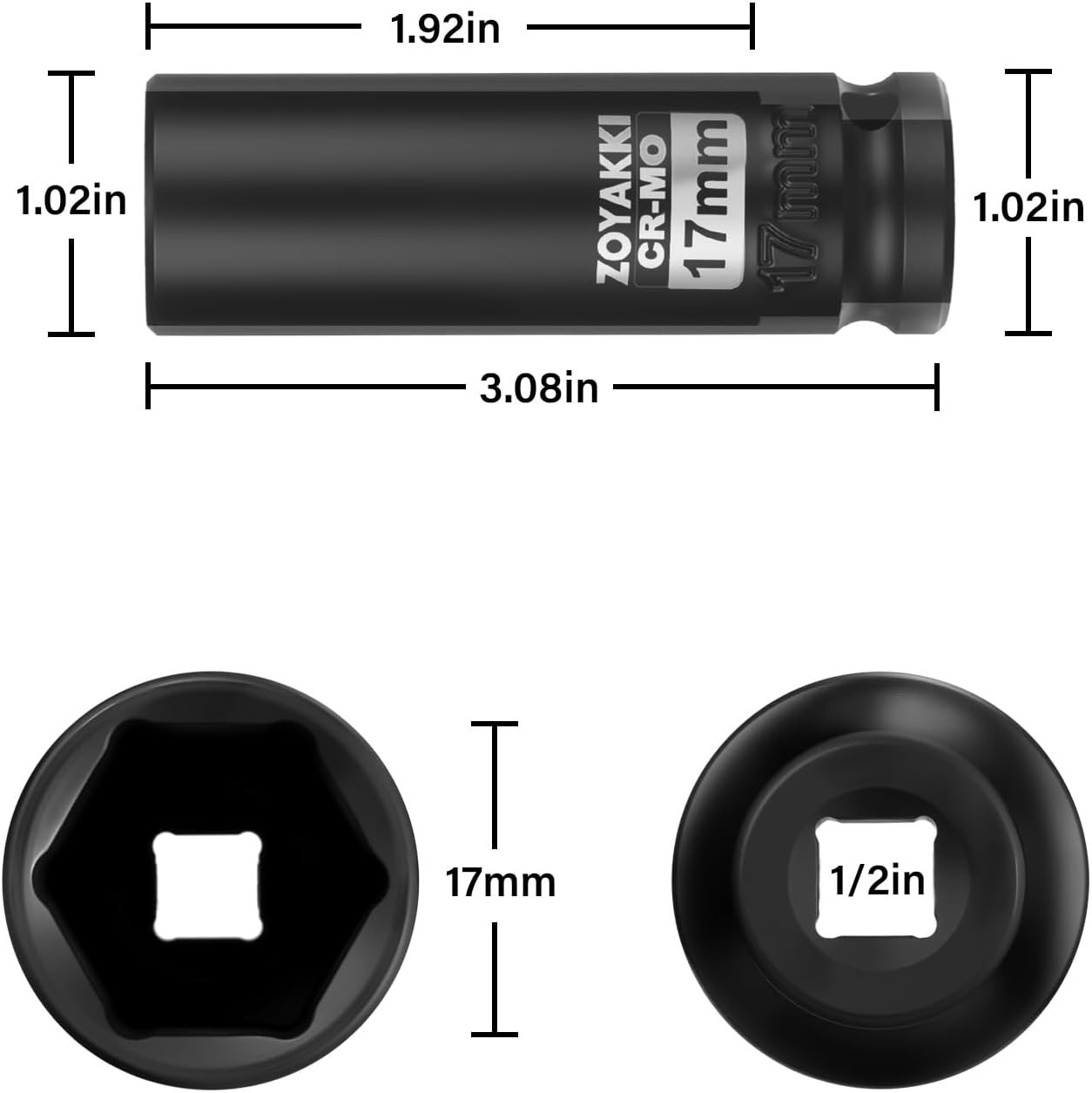 Drive 6PT Deep Cr-Mo Black Corrosion Resistant Axle Remover