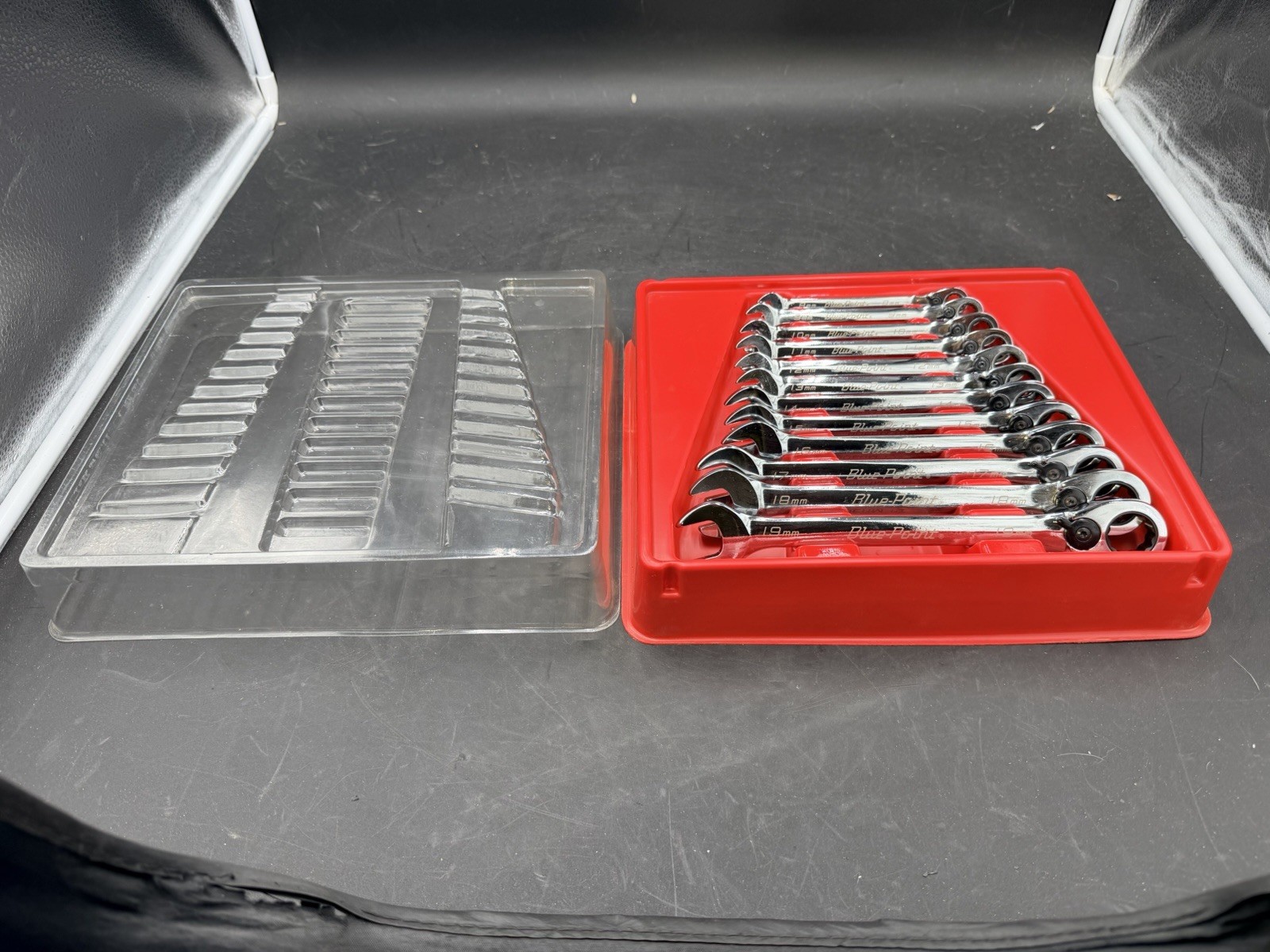 Blue Point 12 Pc Metric 15° Offset Ratcheting Combination Wrench Set BOERM712