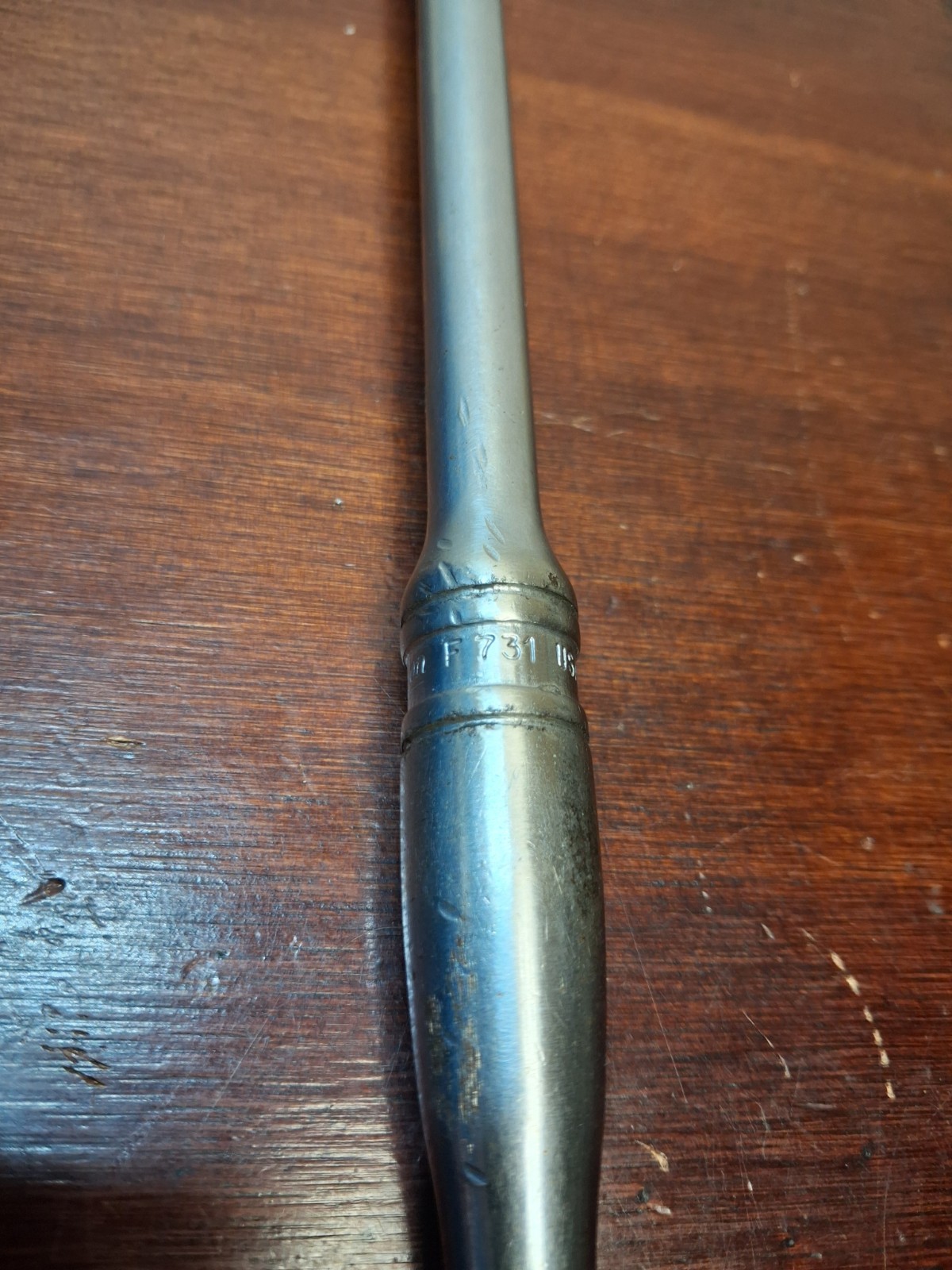 Snap On F731 3/8″ Drive Flex Head Ratchet USA 11″ Long Chrome Vintage USA 🇺🇸