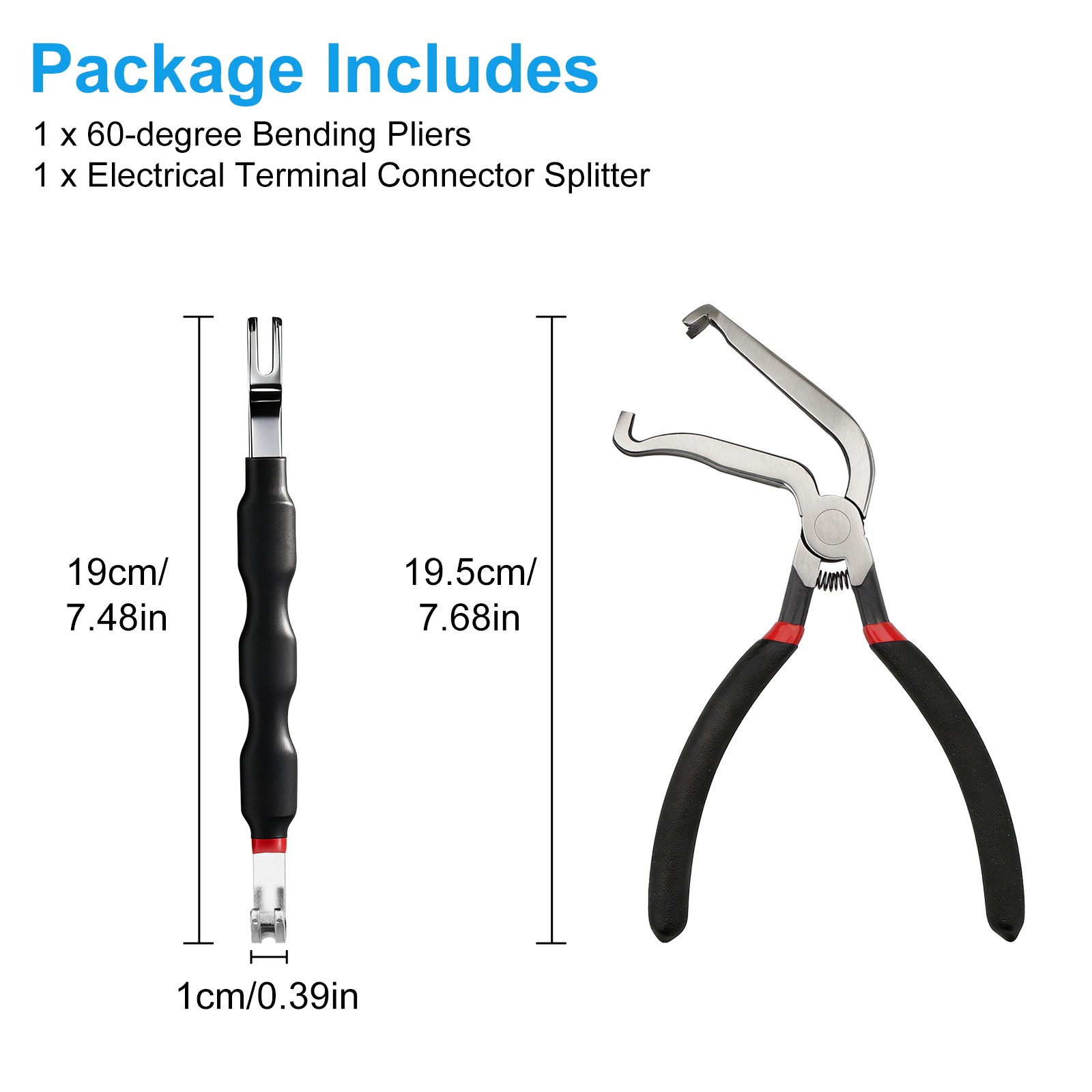 Electrical Disconnect Pliers Set Straight & 60° Angled Fuel Line Connector Tool