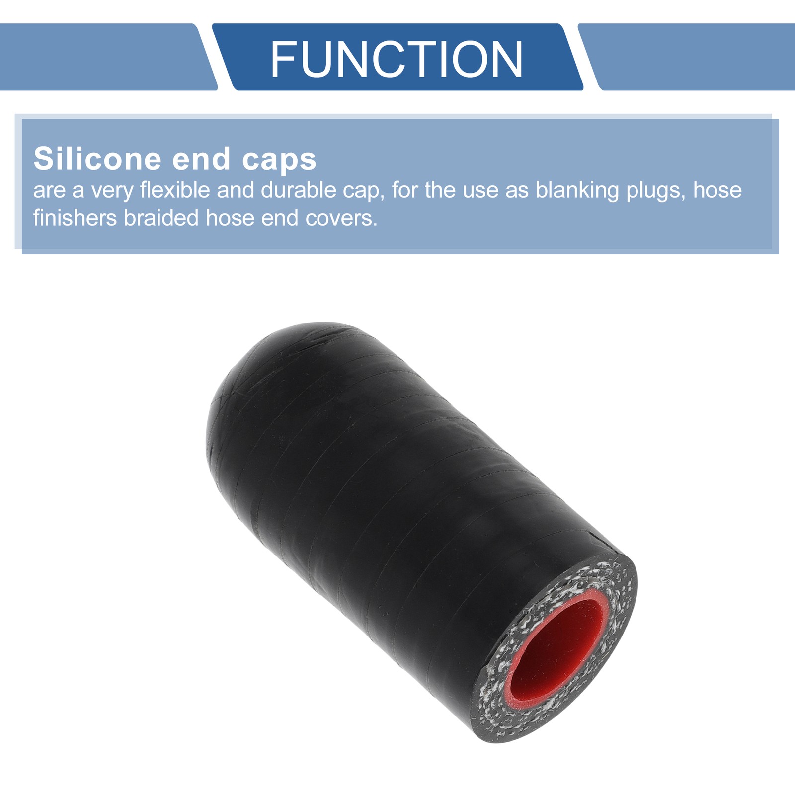 Pipe cap 15/32″ 12mm ID 4-ply 5-30mm black/red