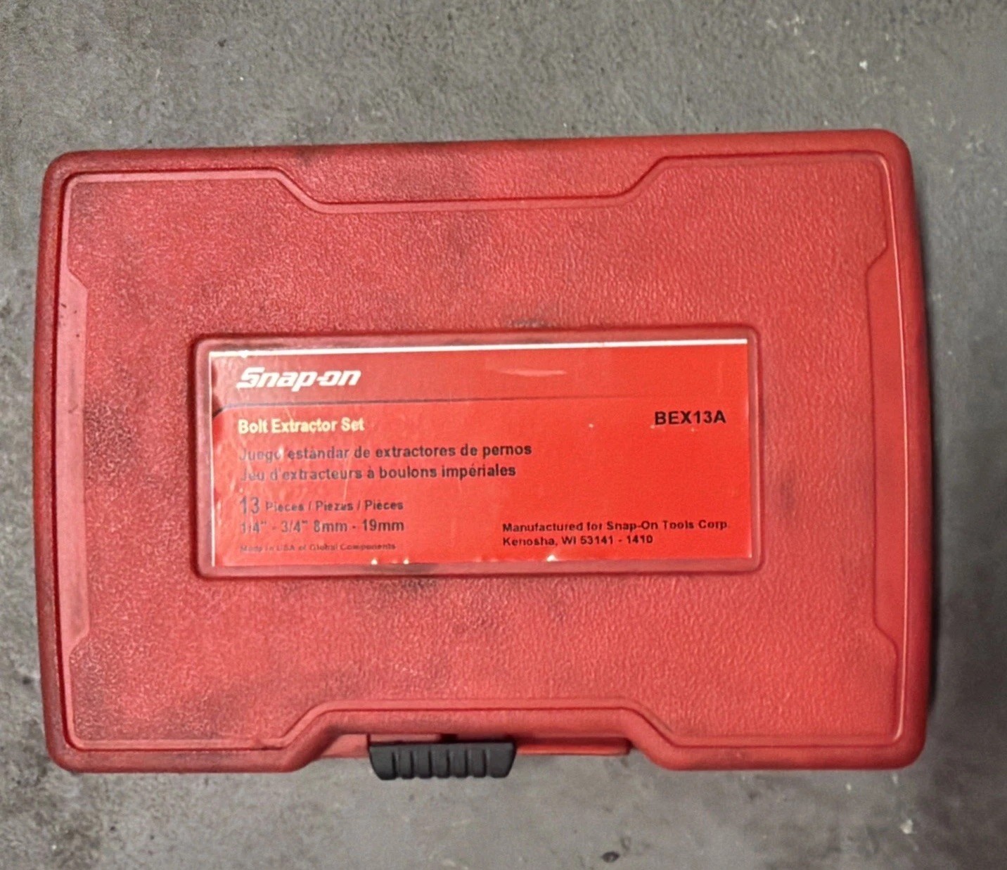 (147366) Snap On 13pc Bolt Extractor Set BEX 13A *Pre Owned*