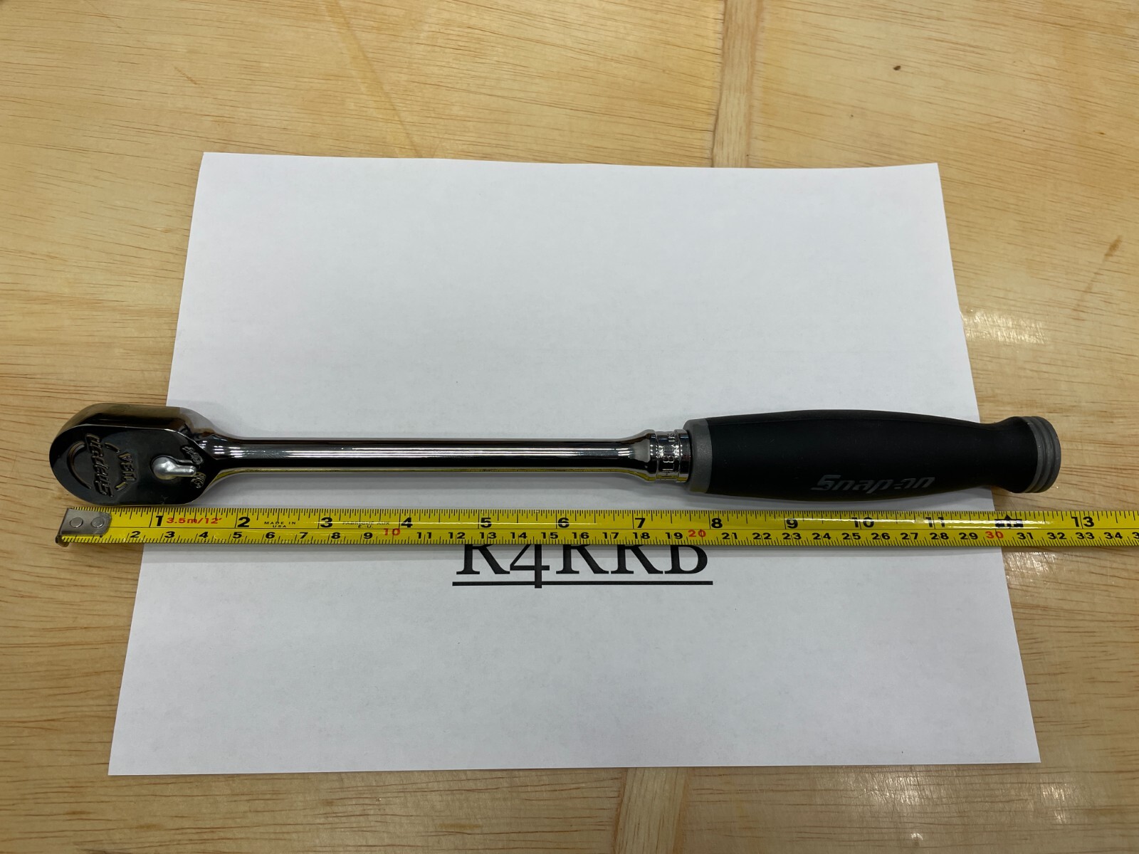 Snap-on Tools USA NEW 3/8″ Drive DARK TITANIUM Soft Grip LONG Ratchet FHL80DT
