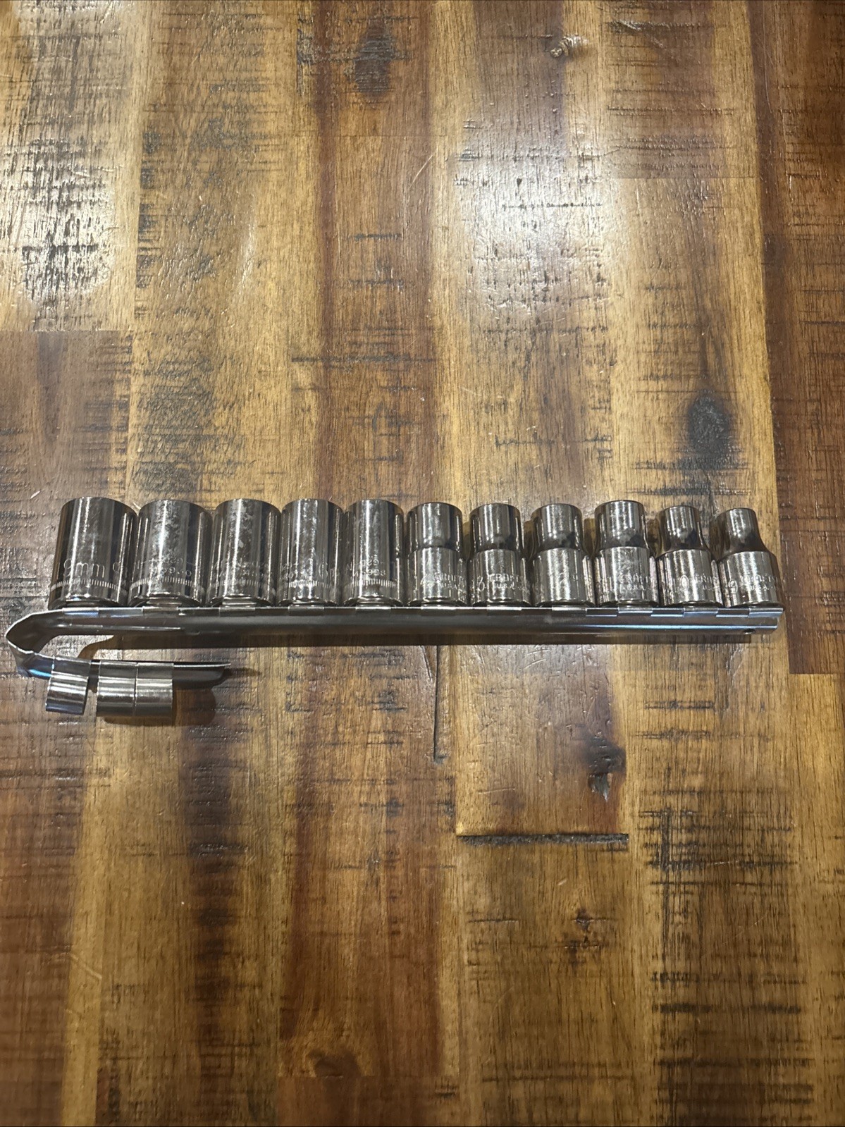 Craftsman 1/2” Drive Laser Shallow Socket Set 9mm – 19mm 6pt 11pc USA NOS METRIC