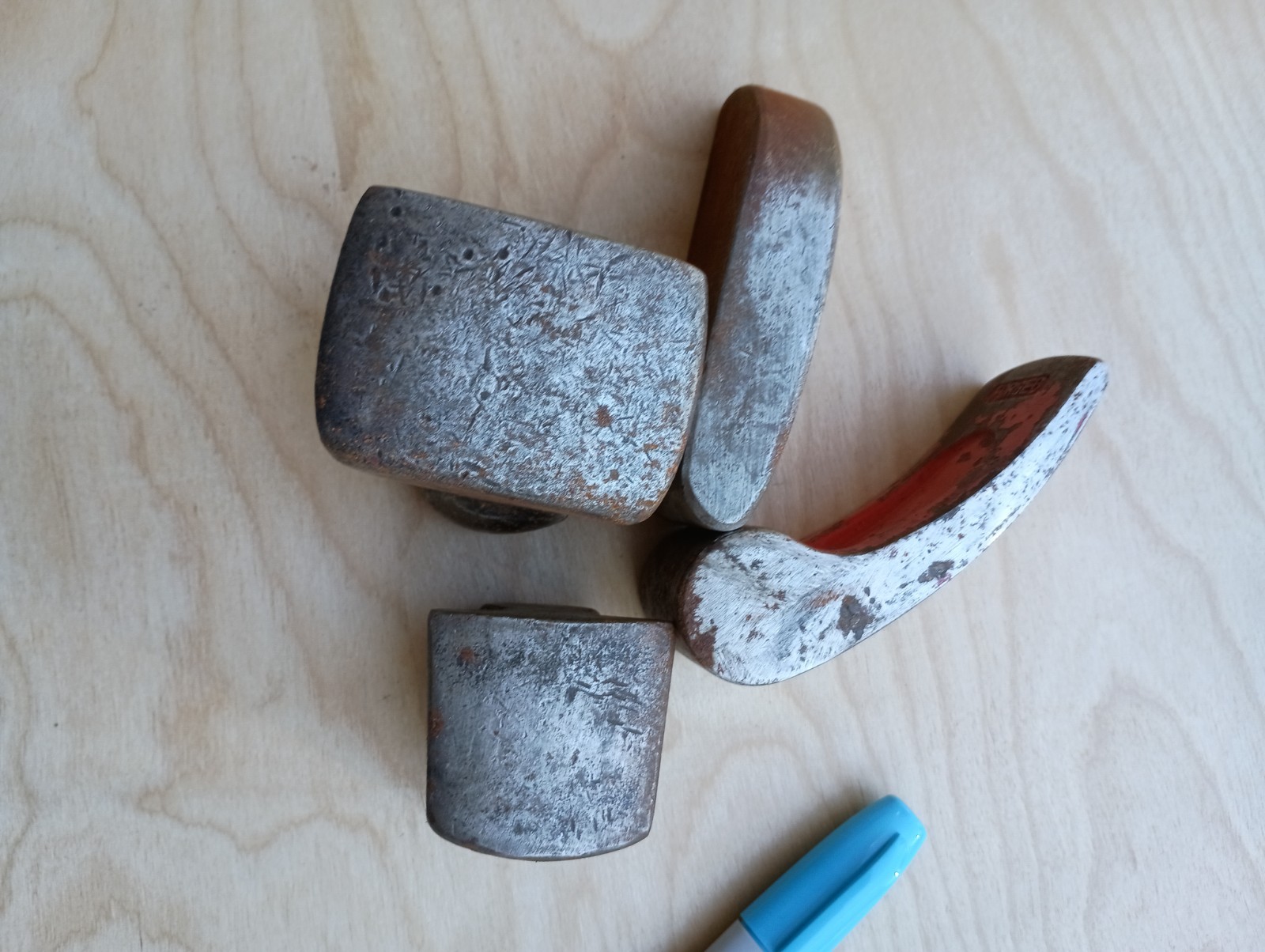 Vintage 4pc Lot Set Auto Body Dollies Hand Tools Dent Removal Sheet Metal Work