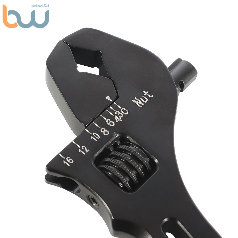One Black Adjustable Wrench Aluminum Tool Spanner 3AN-16AN For Hose End Fitting