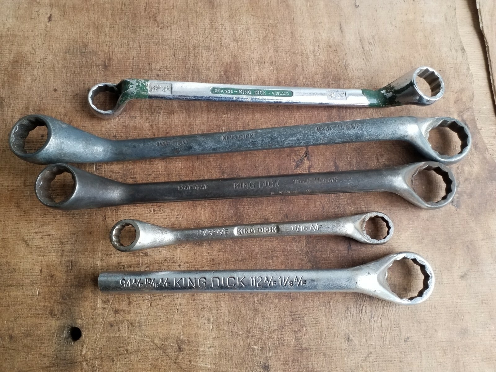 Vintage King Dick AF Ring spanners Classic Car Mechanic Bike Lot No 296