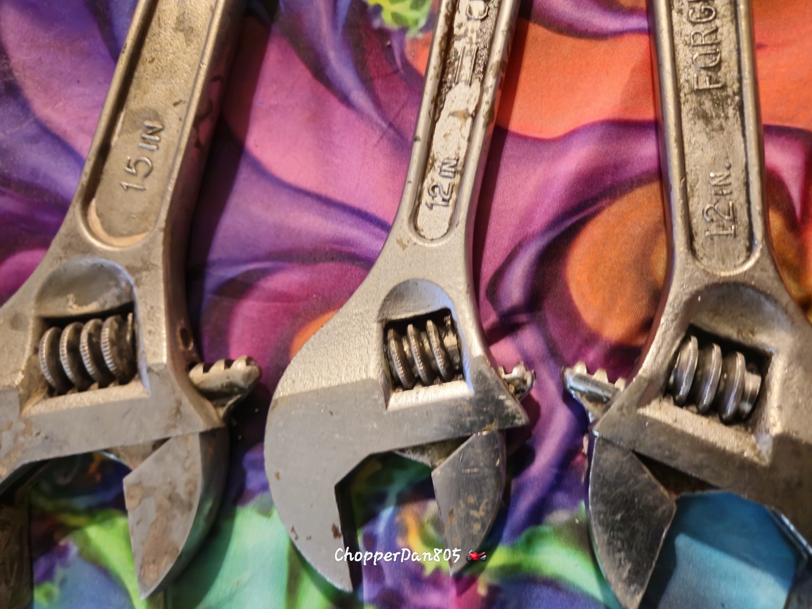 Vintage Craftsman Forged USA Adjustable Wrench Set – 12″ (300mm) & 15″ (380mm) –