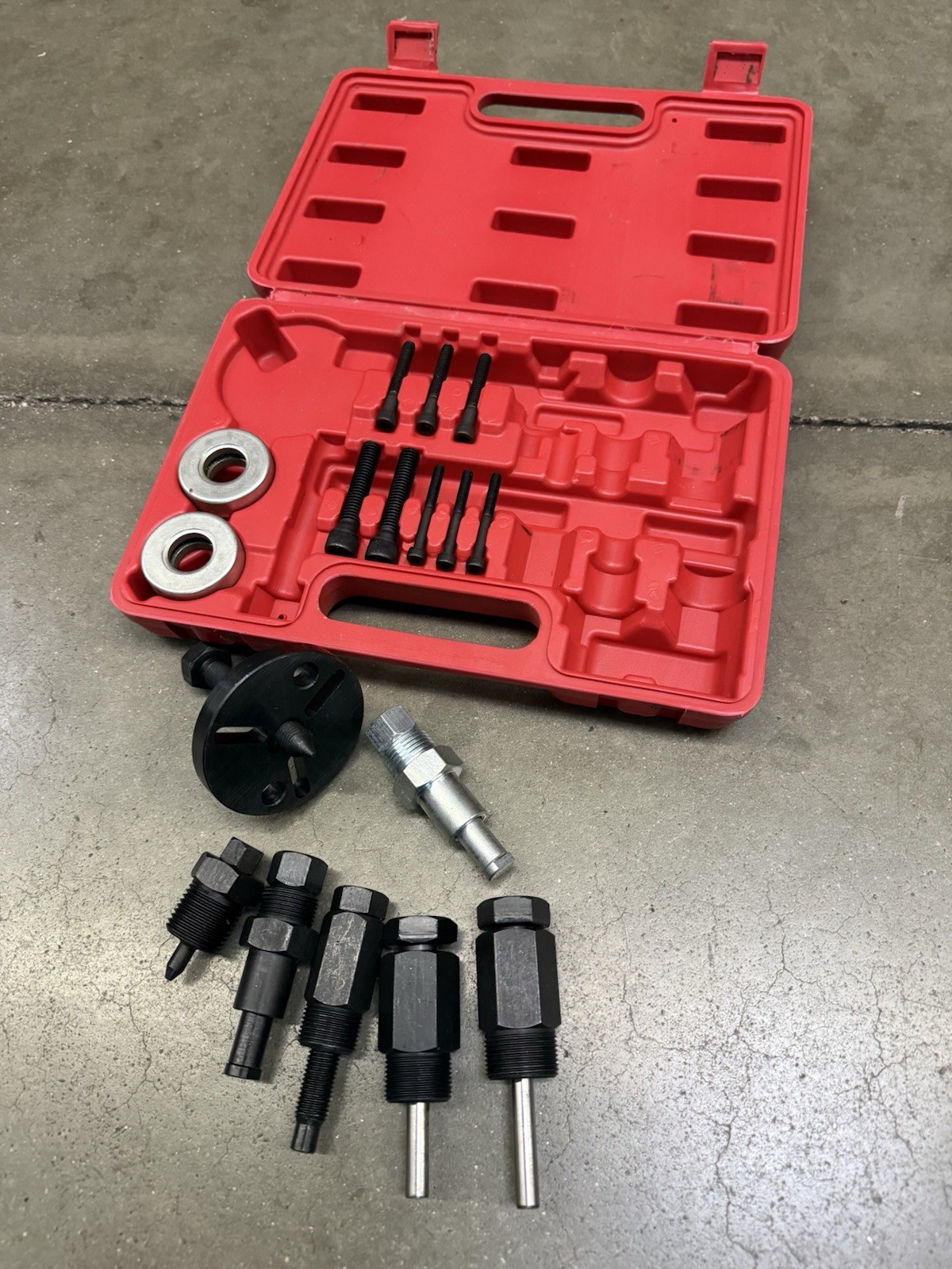 18PC AC COMPRESSOR CLUTCH HUB INSTALLER REMOVER KIT DKS PULLER PLATES TOOLS