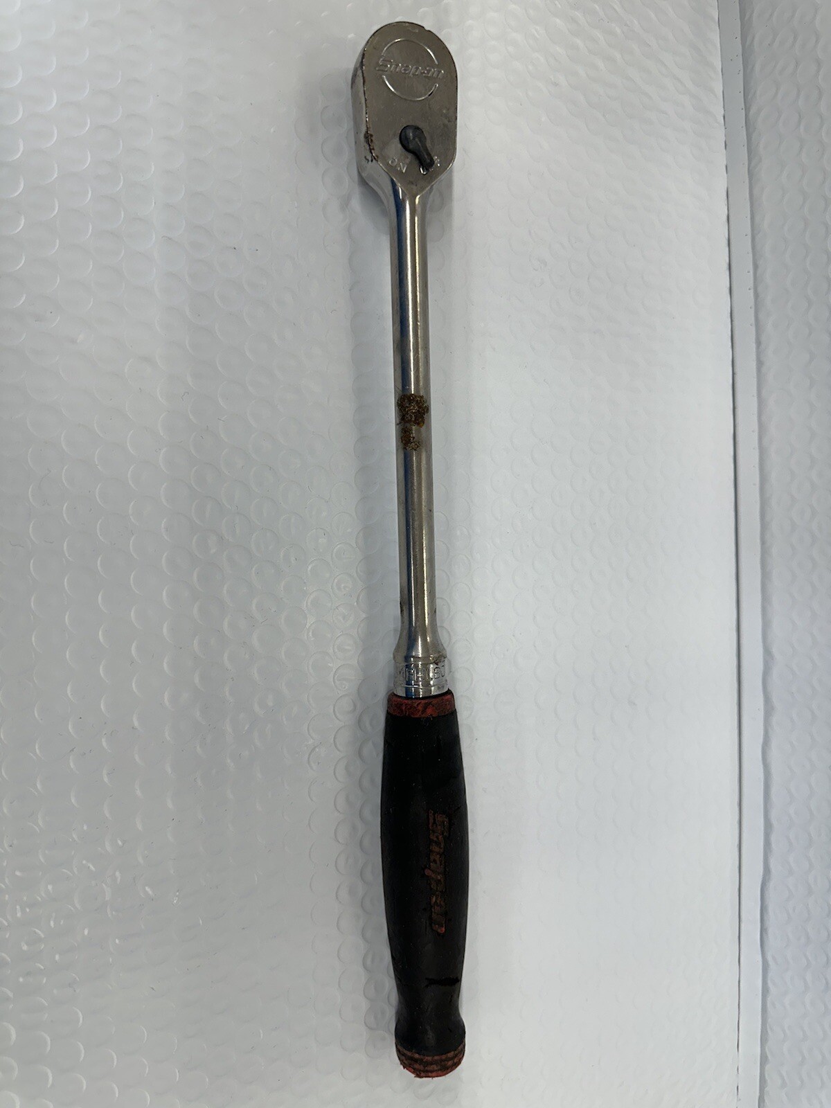 Snap On 3/8” Drive 12” Long Ratchet FHL80 Red & Black Soft Grip Handle