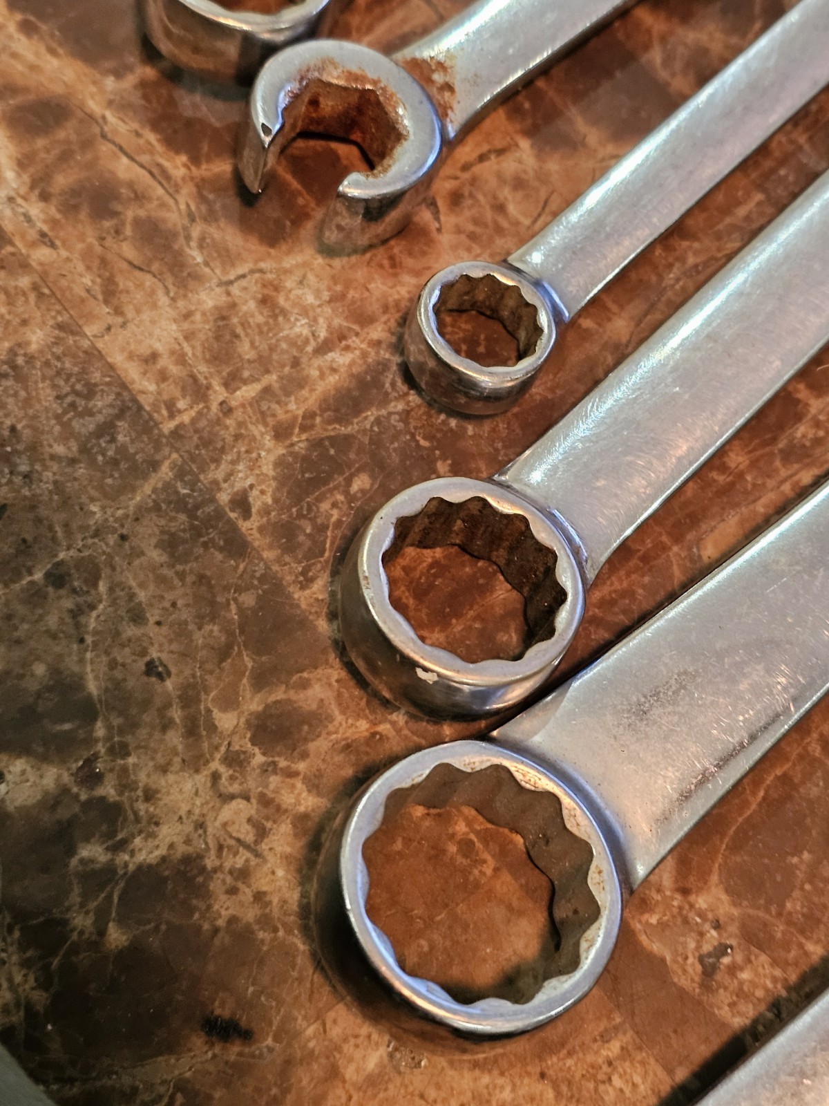 Snap-on Wrench Lot 9 Pc OEX OEXM OXI RXSM SAE METRIC 12 21 15/16 7/8 11/16 7/16