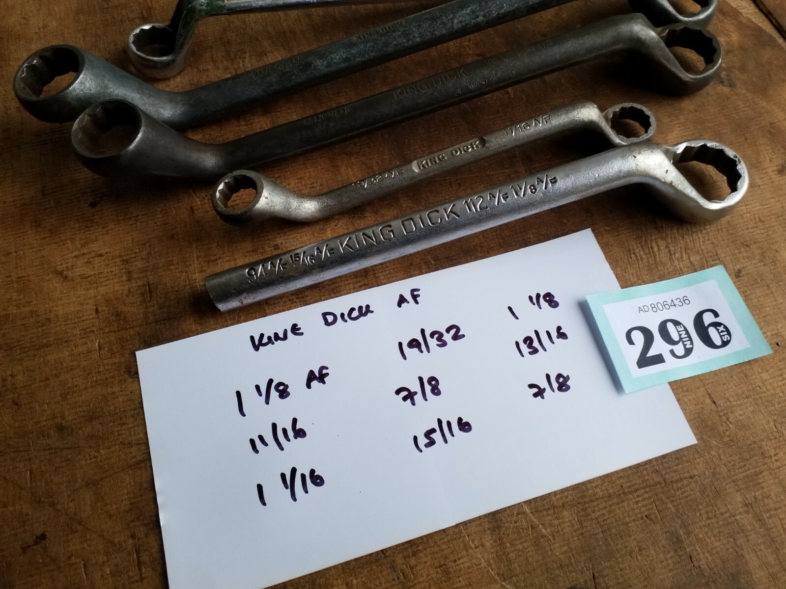 Vintage King Dick AF Ring spanners Classic Car Mechanic Bike Lot No 296