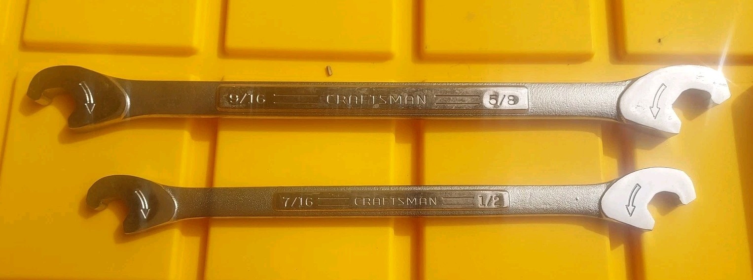Vintage CRAFTSMAN Max Grip Wrench Set, 2 Piece, SAE 7/16 – 5/8 =VA= USA