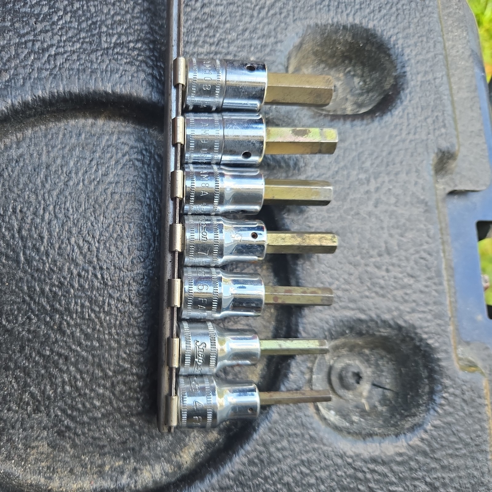 7pc Snap On Tools 3/8″ drive 4mm – 10mm Hex Bit Socket Set FAM4-10