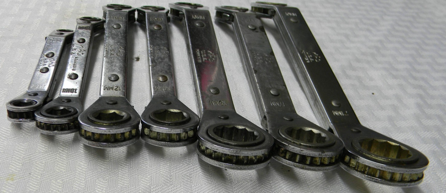 MAC TOOLS 7PC METRIC 6/12PT RATCHETING OFFSET BOX WRENCH SET 7MM-21MM #ROWM7-212