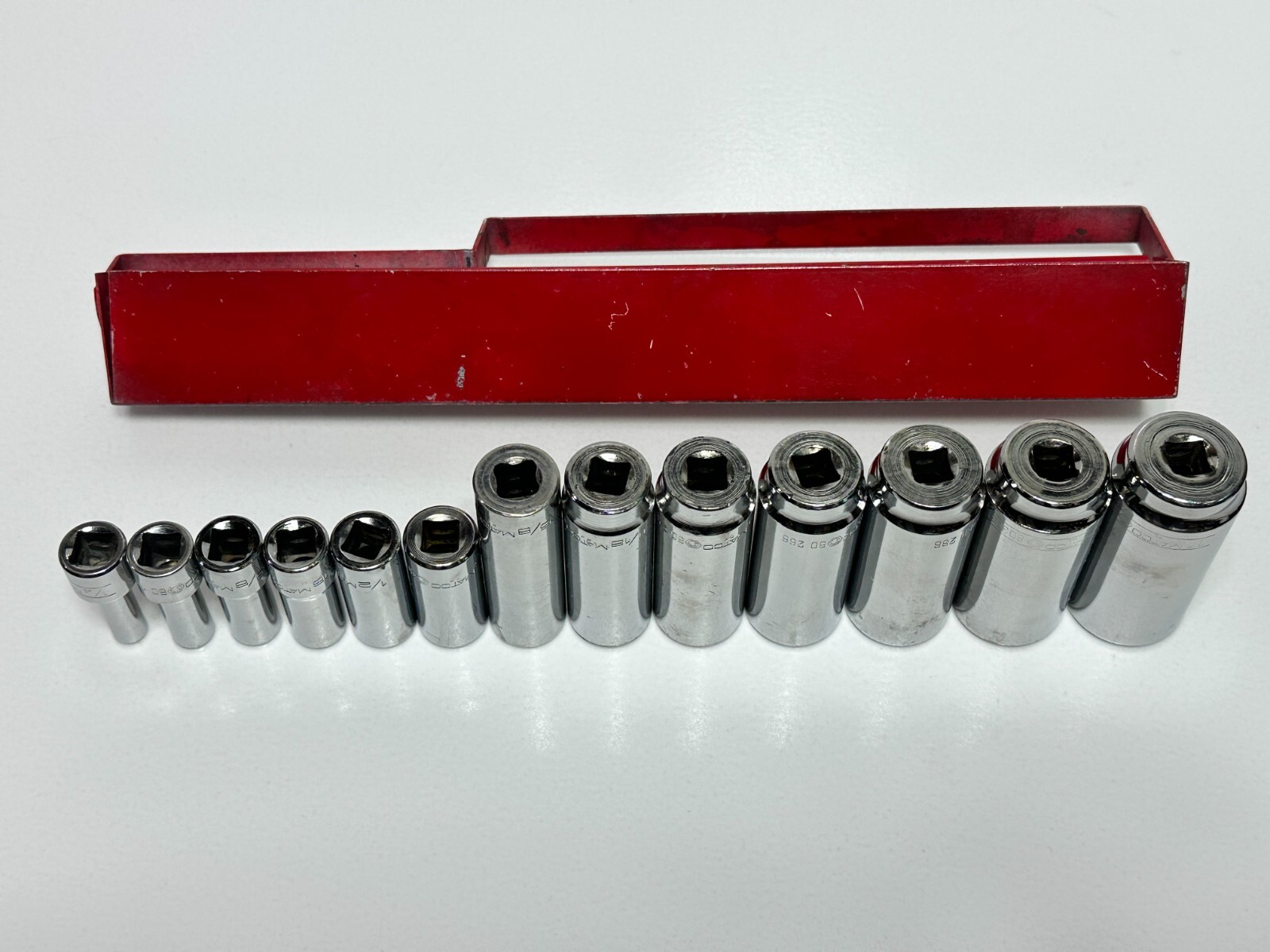 Matco Tools USA 13pc SAE 1/4″ to 1″ Deep Chrome Socket Set – 3/8″ Drive, 6 Point