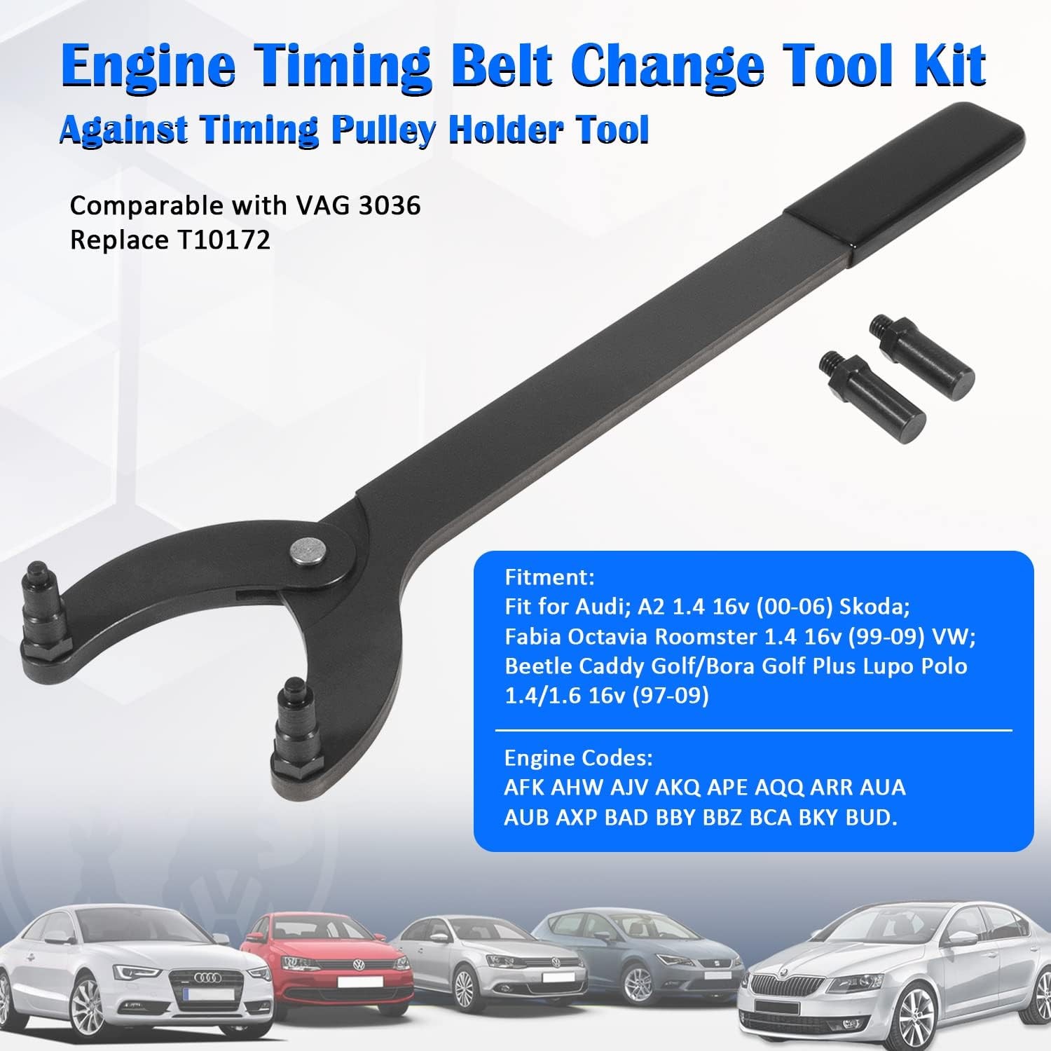 Car Timing Belt Change Wrench Tool for Audi V6, 3.2FSI 1.4 1.6 VAG 3036 T10172