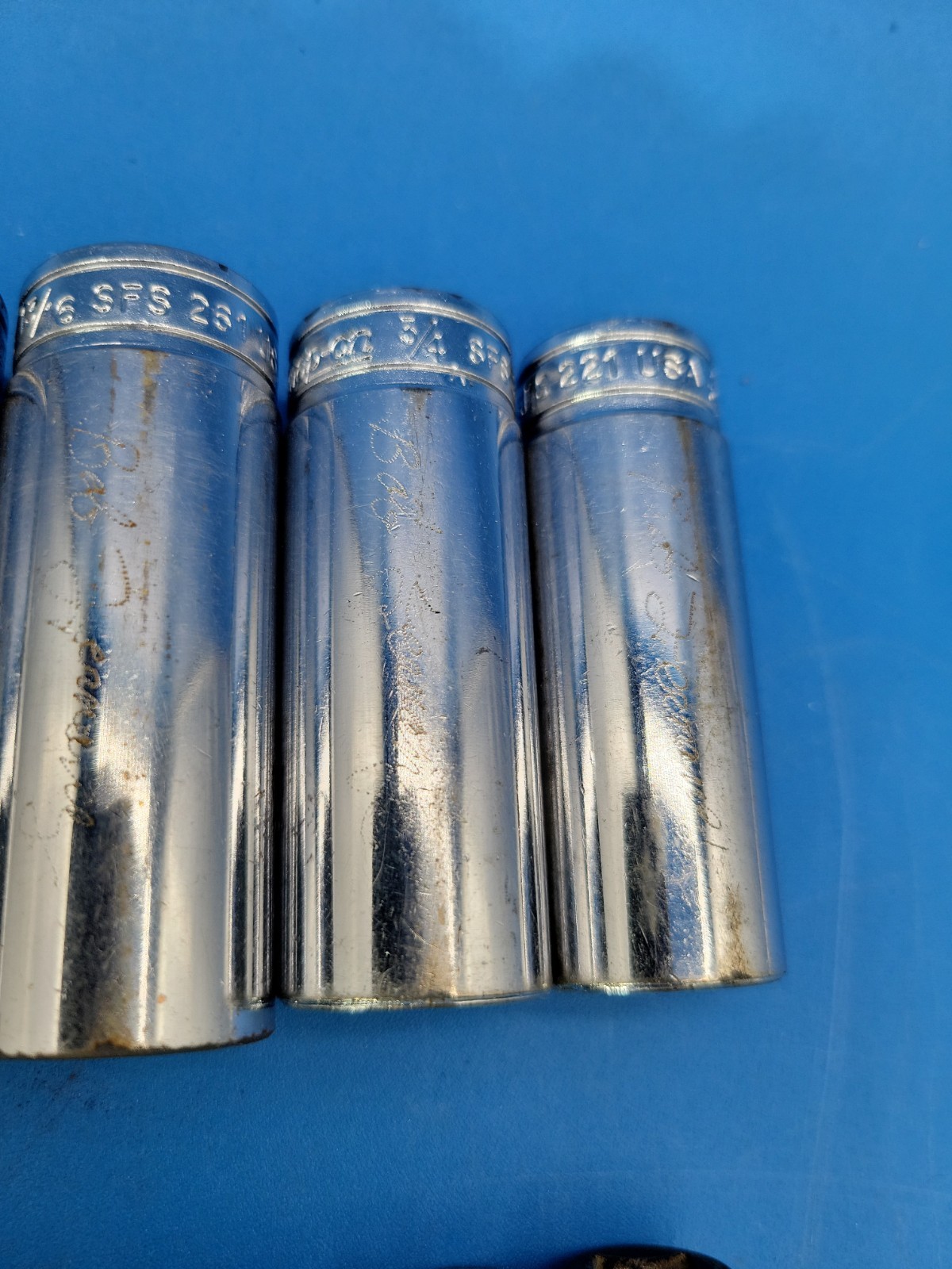 Snap-on Tools Deep Socket Set ⅜” Dr ¼” to 15/16” 6 Pt SFS Ser 12 Pcs USA S-12-10